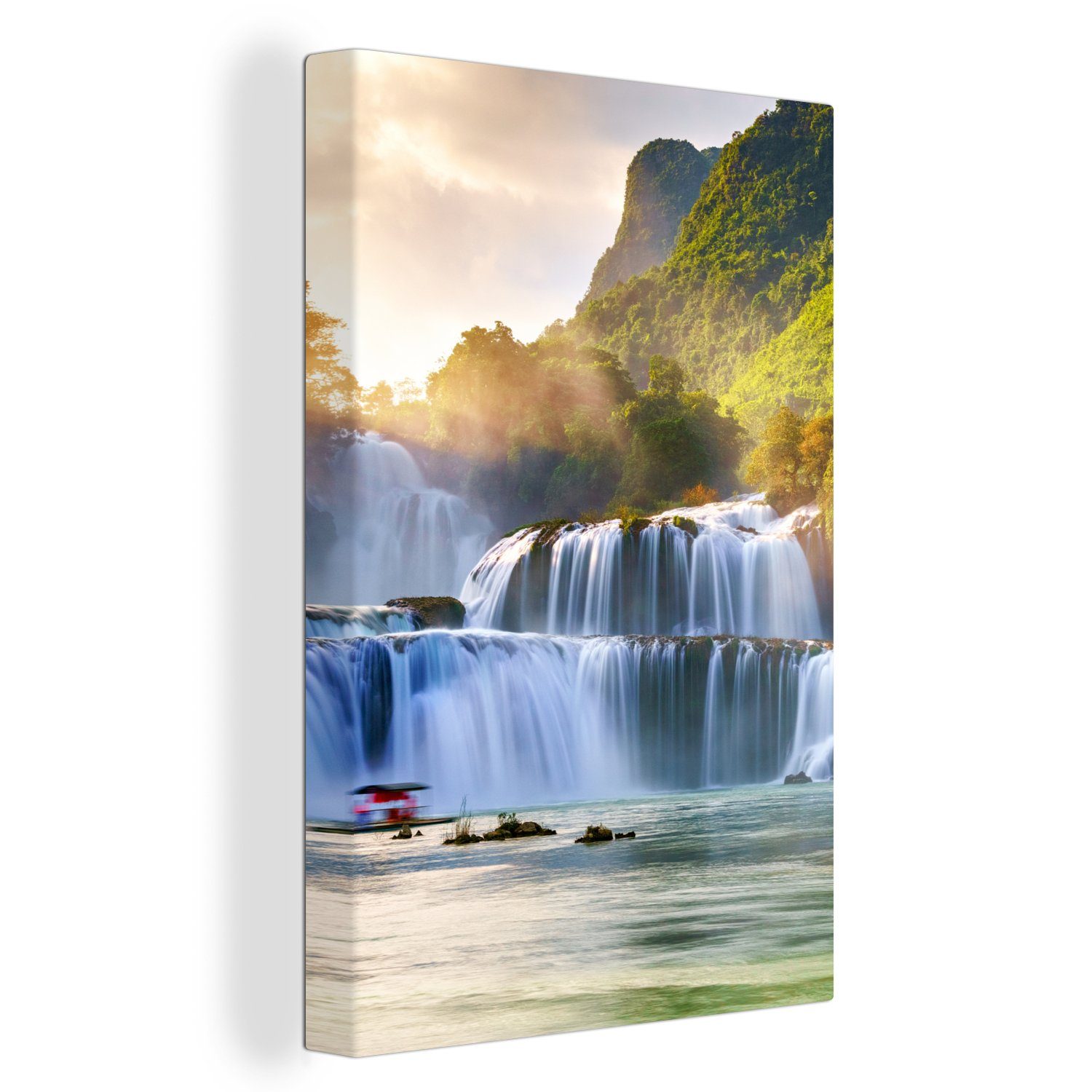 OneMillionCanvasses® Leinwandbild Wasserfall - Pflanzen - günstig online kaufen