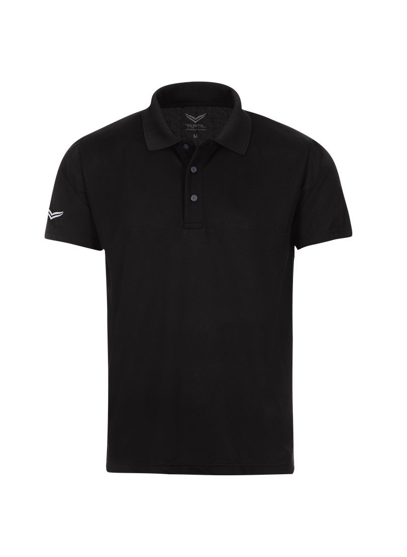 Trigema Poloshirt TRIGEMA Klassisches Poloshirt COOLMAX® schwarz | Poloshirts