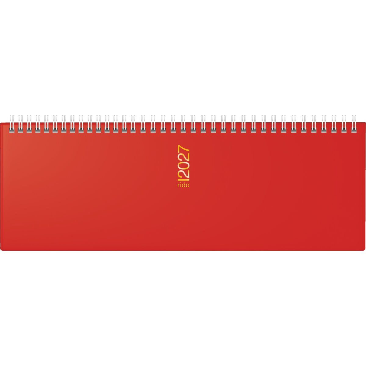 Schreibtischkalender Querkalender AC 30,7x10,5cm 1 Woche/2 Seiten rot 2027