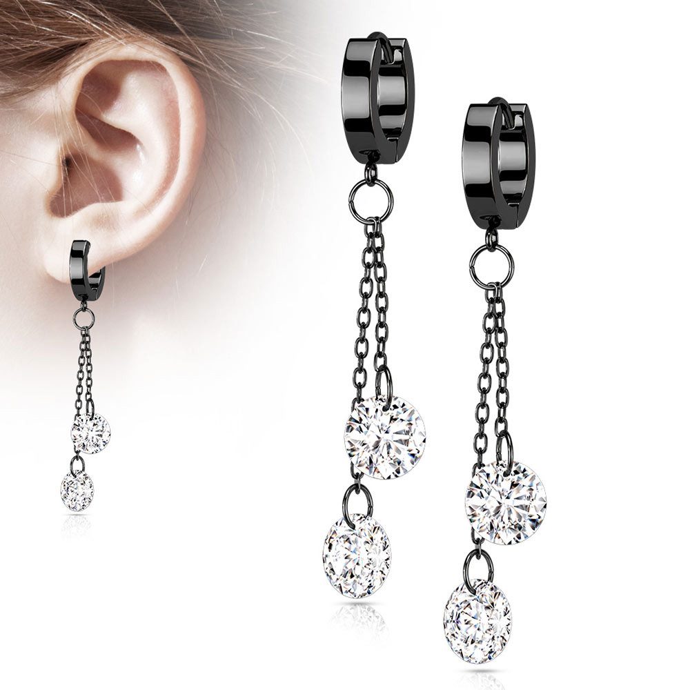 Order & Smile Schmuck Paar Ohrhänger Lange Ohrringe Zirkonia