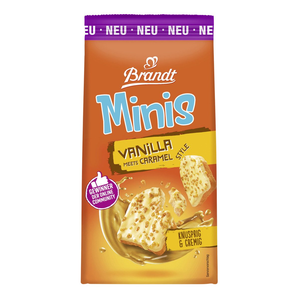 Brandt Brot, Brandt Minis Vanilla meets Caramel Zwieback doppelt gebacken 95g