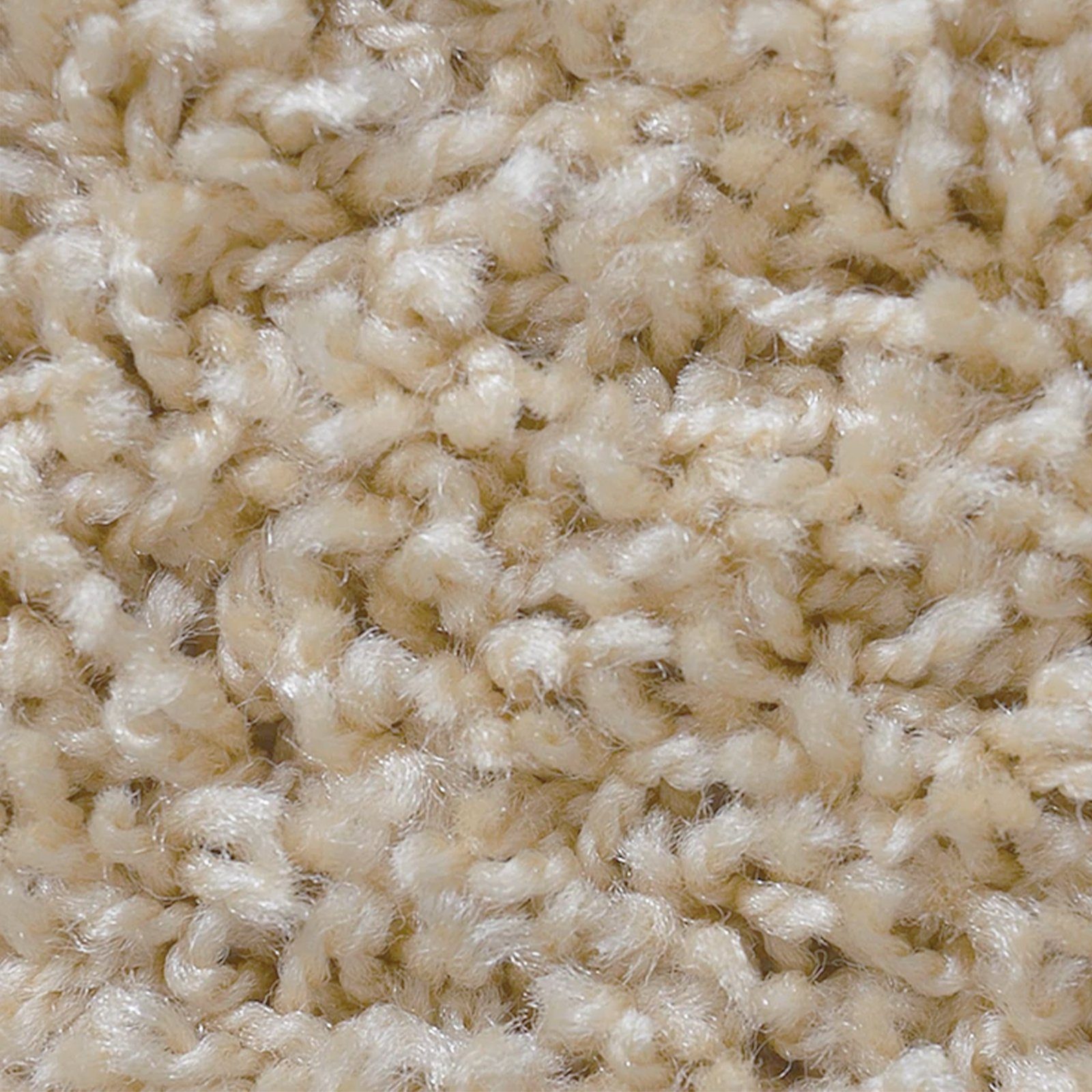 Floordirekt Hochflor-Bettumrandung Barcelona Beige, 3 Größen, Teppichläufer, ideal im Schlafzimmer, Höhe 22 mm, (3-tlg), Shaggy