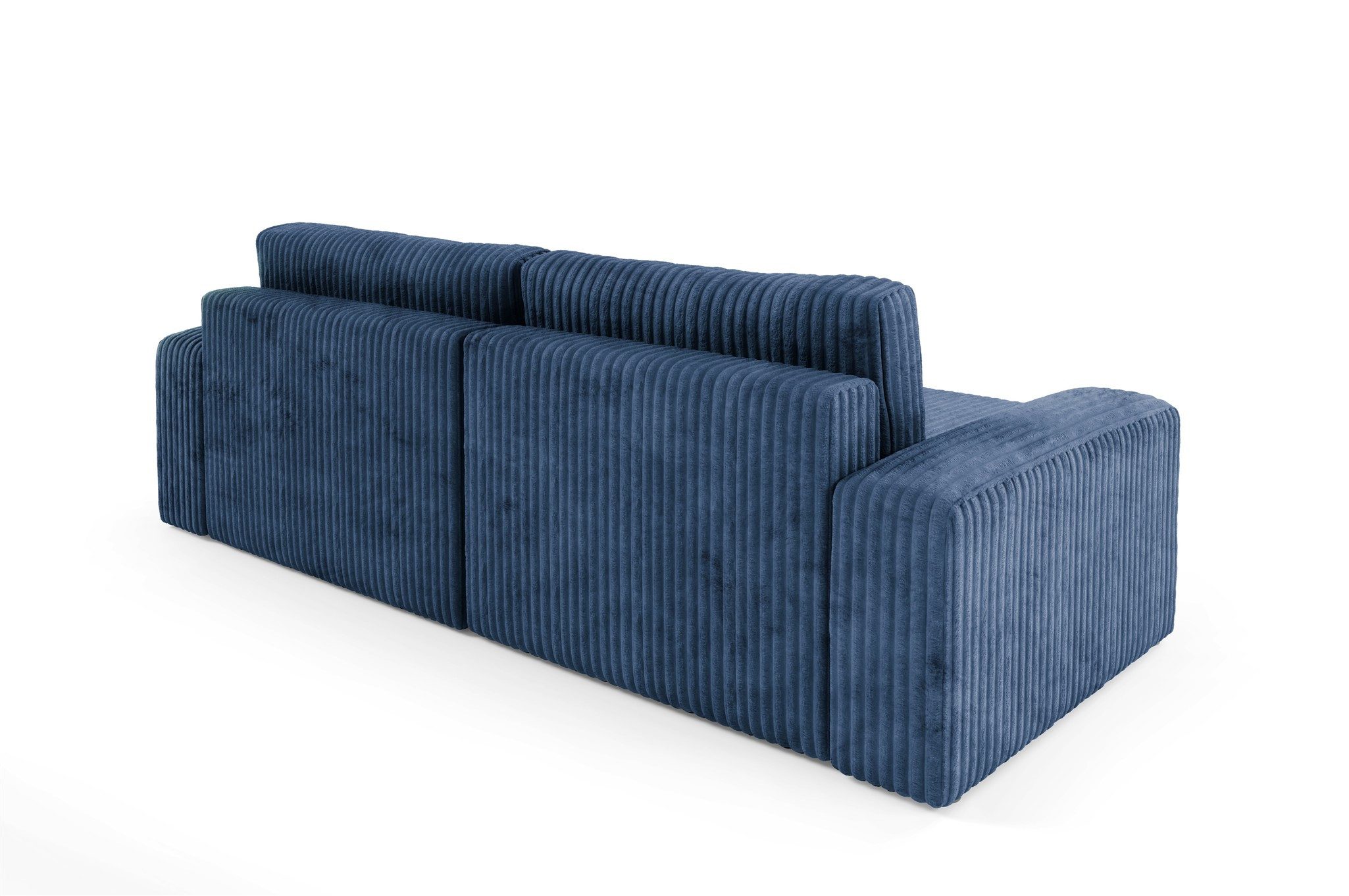 Fun Möbel Ecksofa Sofa NATALIA mit Schlaffunktion in Velourstoff Tilia, Rundumbezug, Ottomane Links oder Rechts