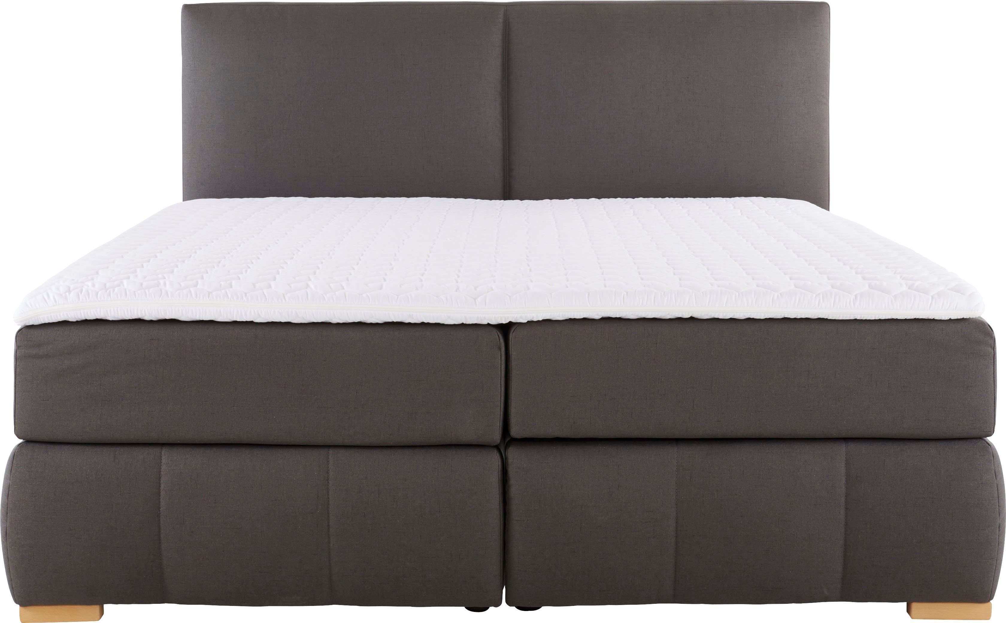Home affaire Boxspringbett Wehma, inkl. Topper in 3 verschiedenen Matratzen, auch in Samtstoff