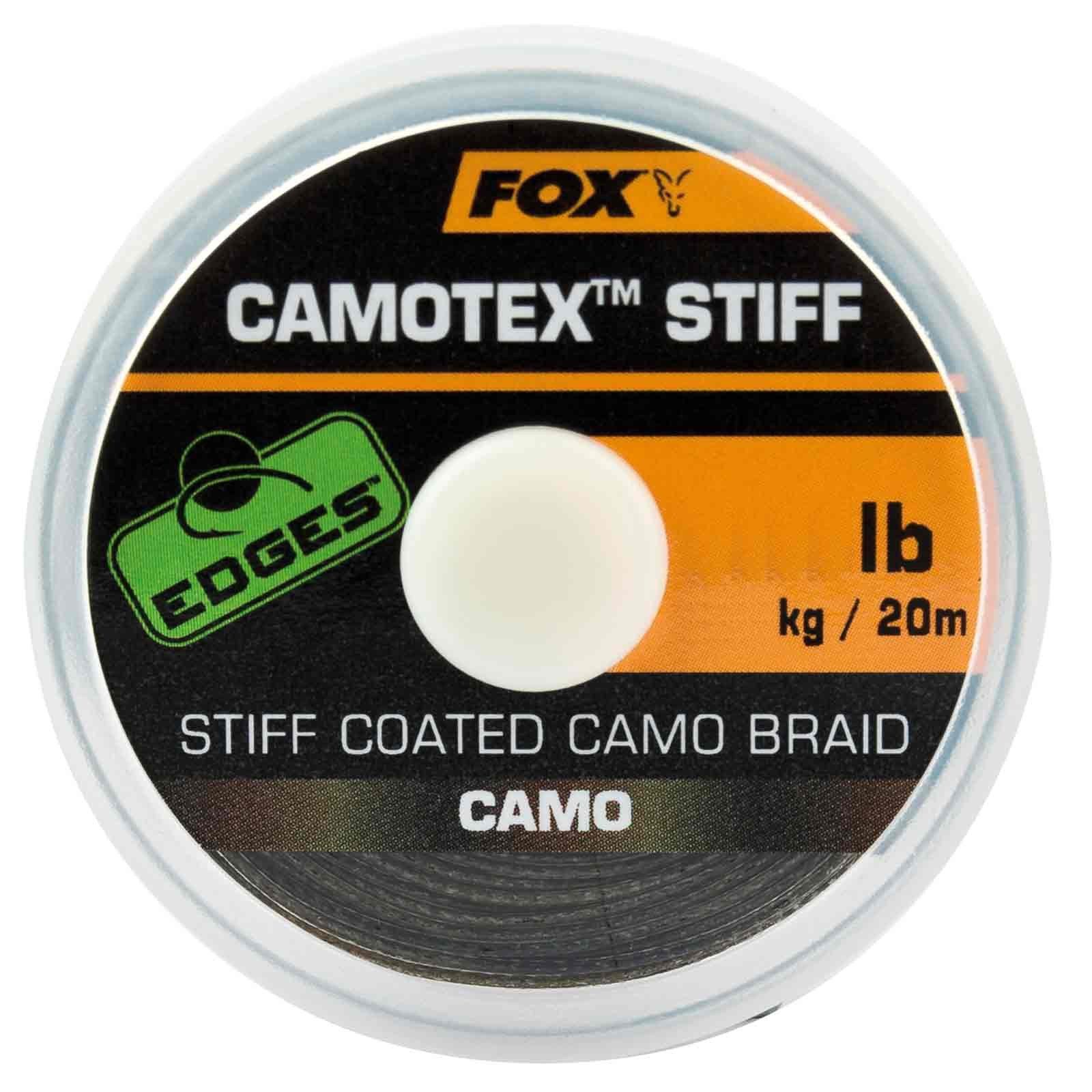 Fox Vorfachschnur, 20 m Länge, Fox Camotex Stiff Coated Camo Braid 25lb 20m Vorfachmaterial 11,3kg