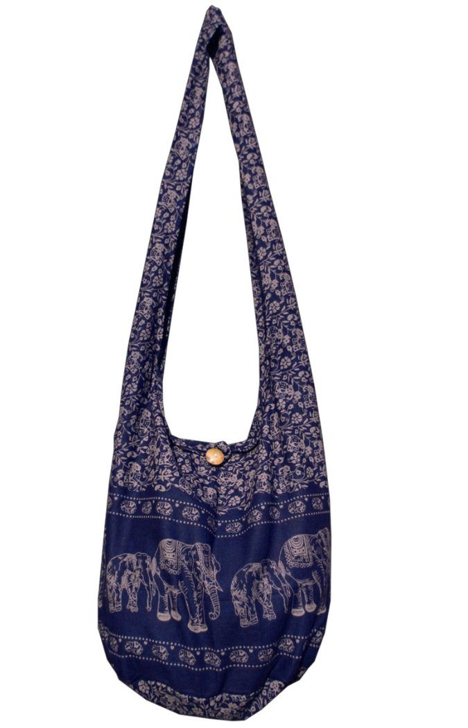 Freizeittasche Schulterbeutel Elefant Schultertasche aus 100% Baumwolle in 2 Größen