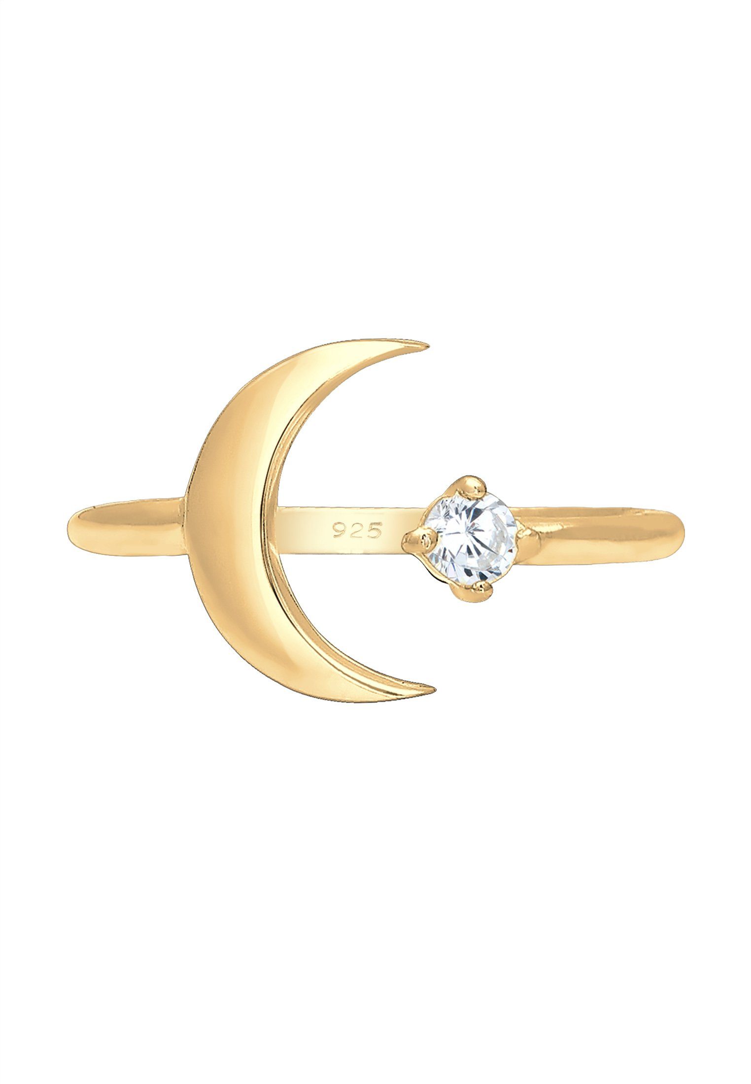 Elli Fingerring Halbmond Zirkonia Weiß 925 günstig online kaufen