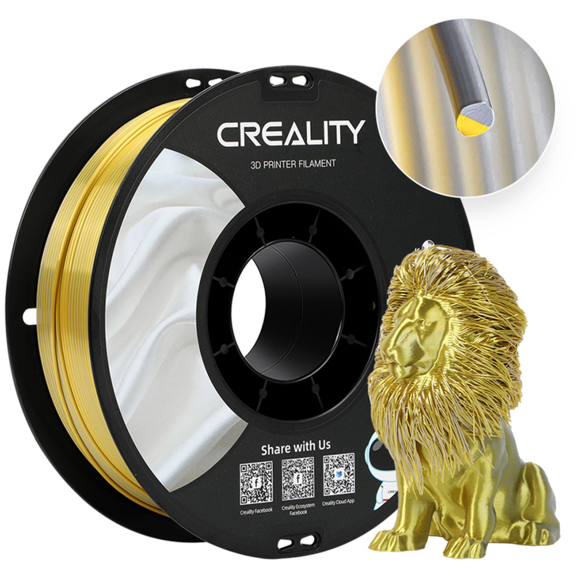 Creality Filament Creality CR-Silk PLA Filament Gold/Silber