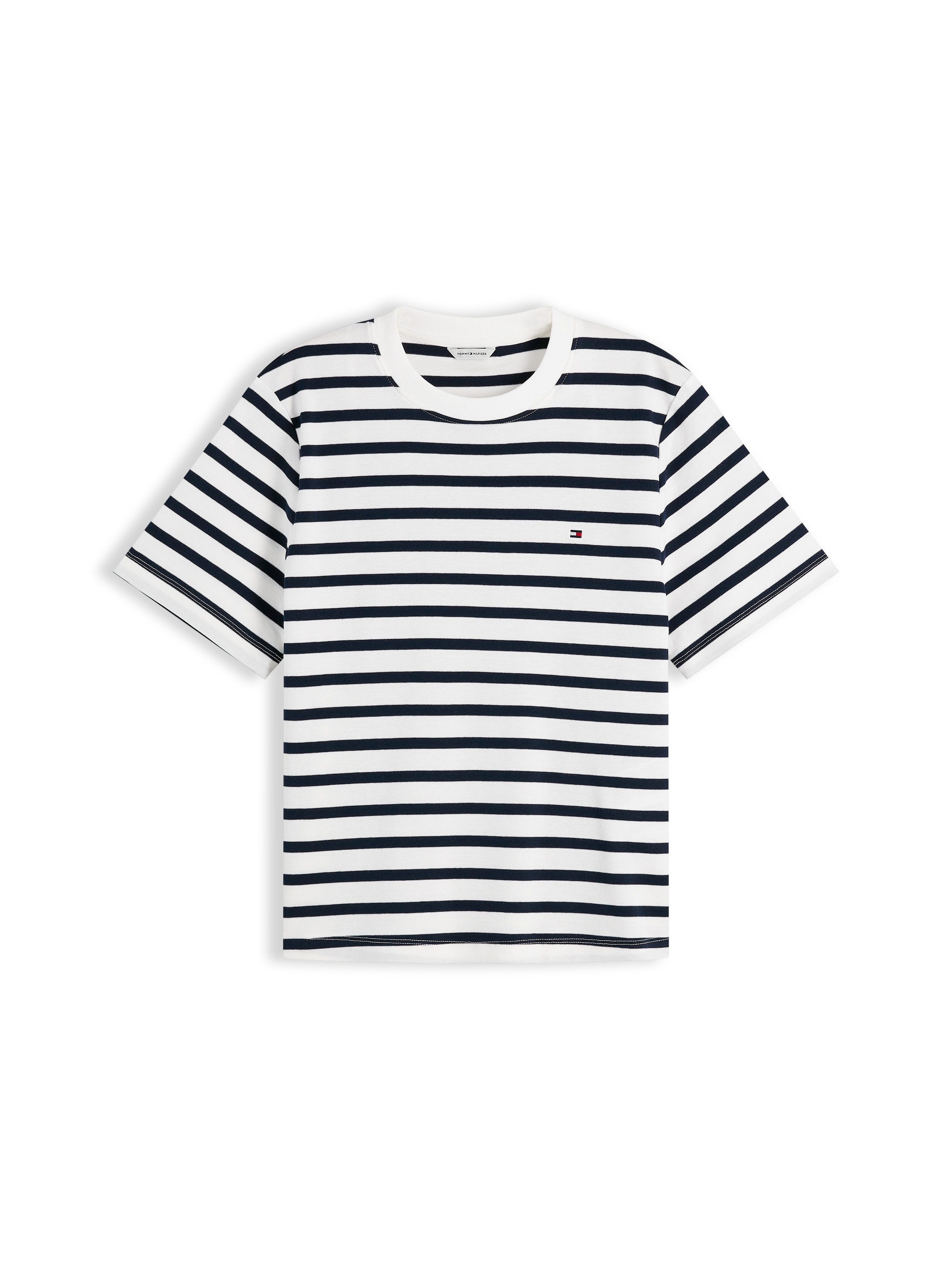 Tommy Hilfiger Kurzarmshirt INTERLOCK BOXY C-NK SS TEE Baumwolle – Bild 5 von 5
