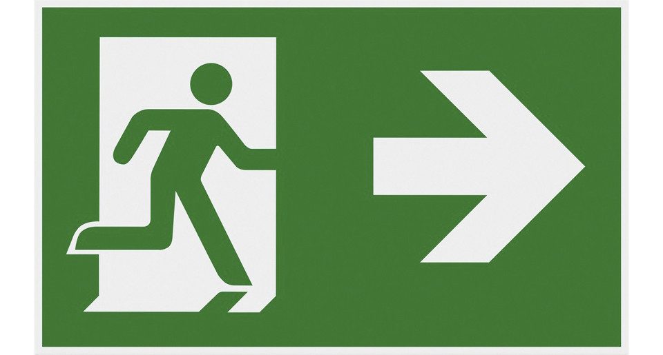 Conmetall Warnschild Conmetall Hinweisschild Fluchttür rechts 25 x 15