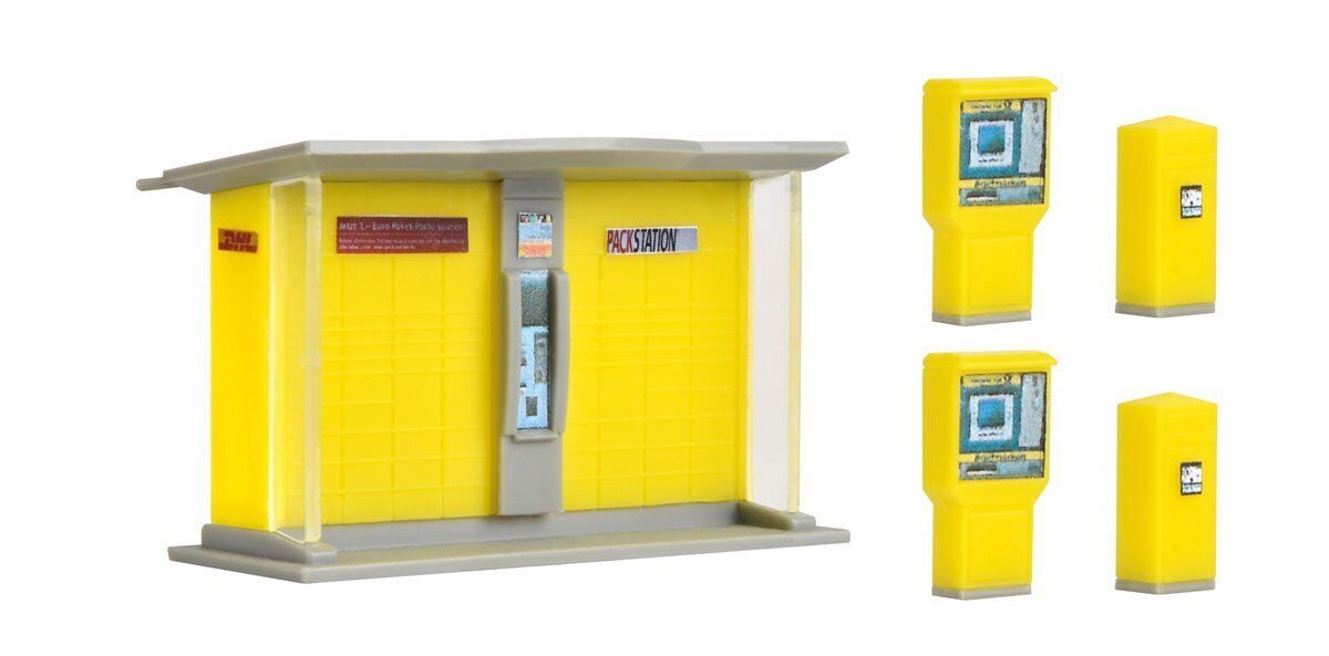 Vollmer Modelleisenbahn-Baustelle Vollmer 43777 H0 DHL Packstation mit Briefkästen und Briefmarkenau...