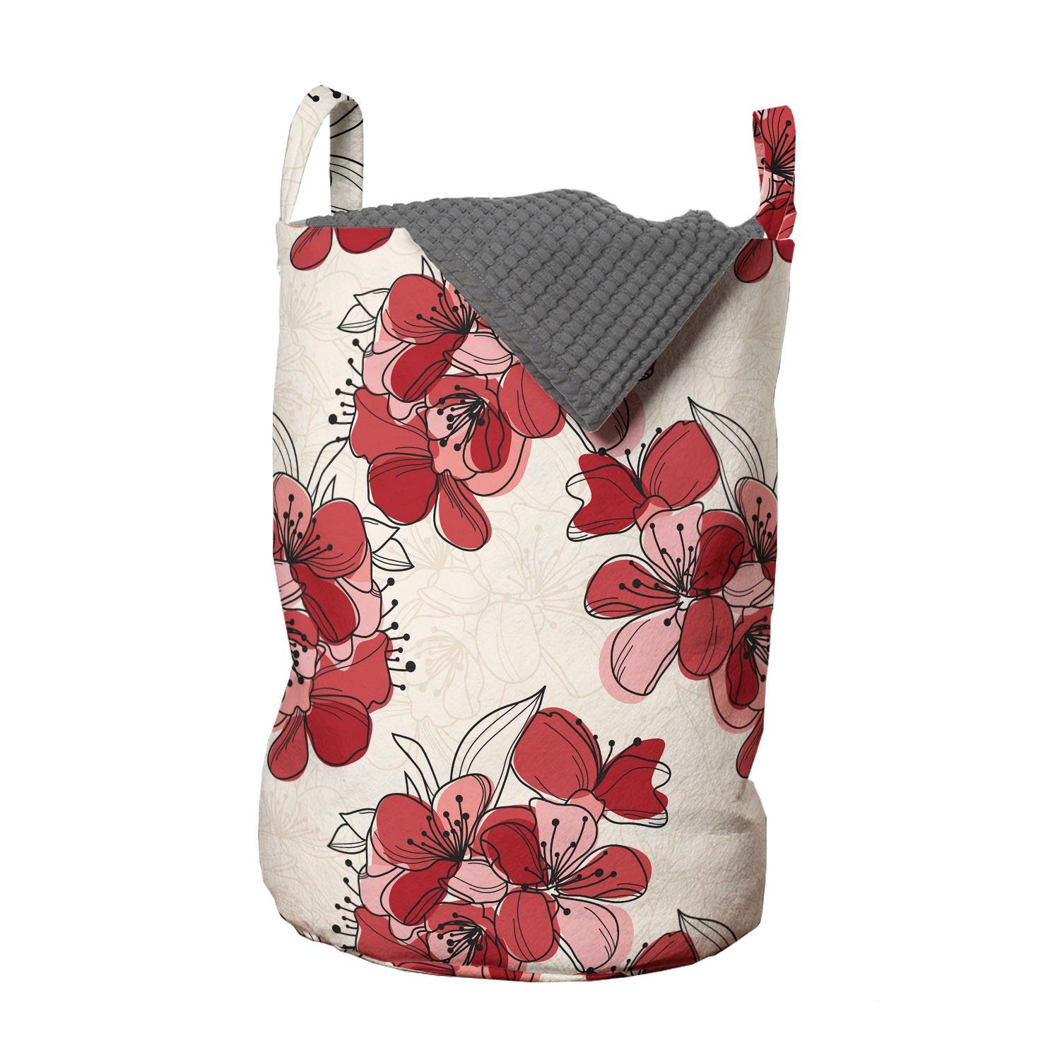 Abakuhaus Wäschesäckchen Wäschekorb mit Griffen Kordelzugverschluss für Waschsalons, Blumen Die Geburt der Natur, Design