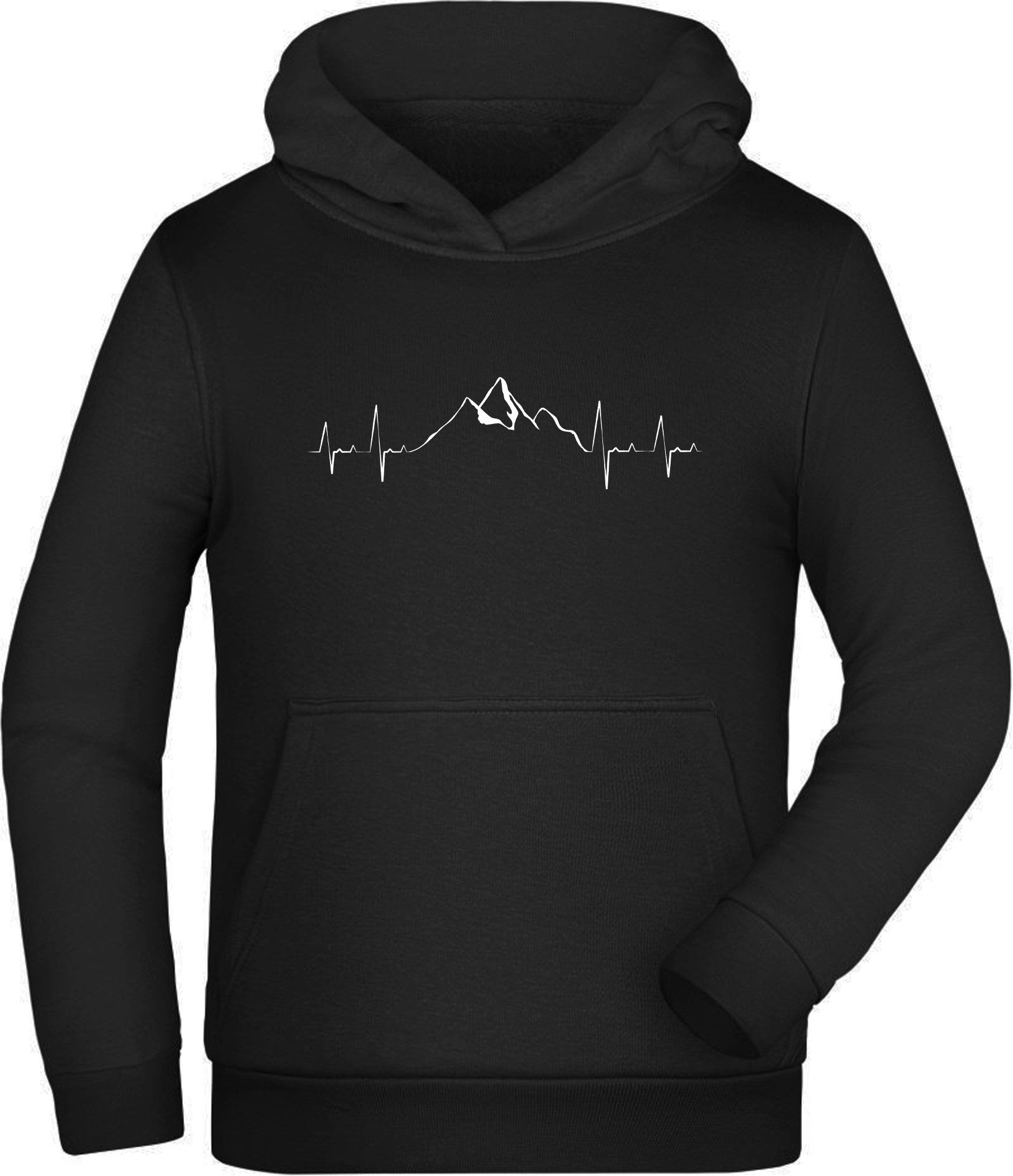 Hoodie Kinder Pulli - Herzschlaglinie mit Gletscher