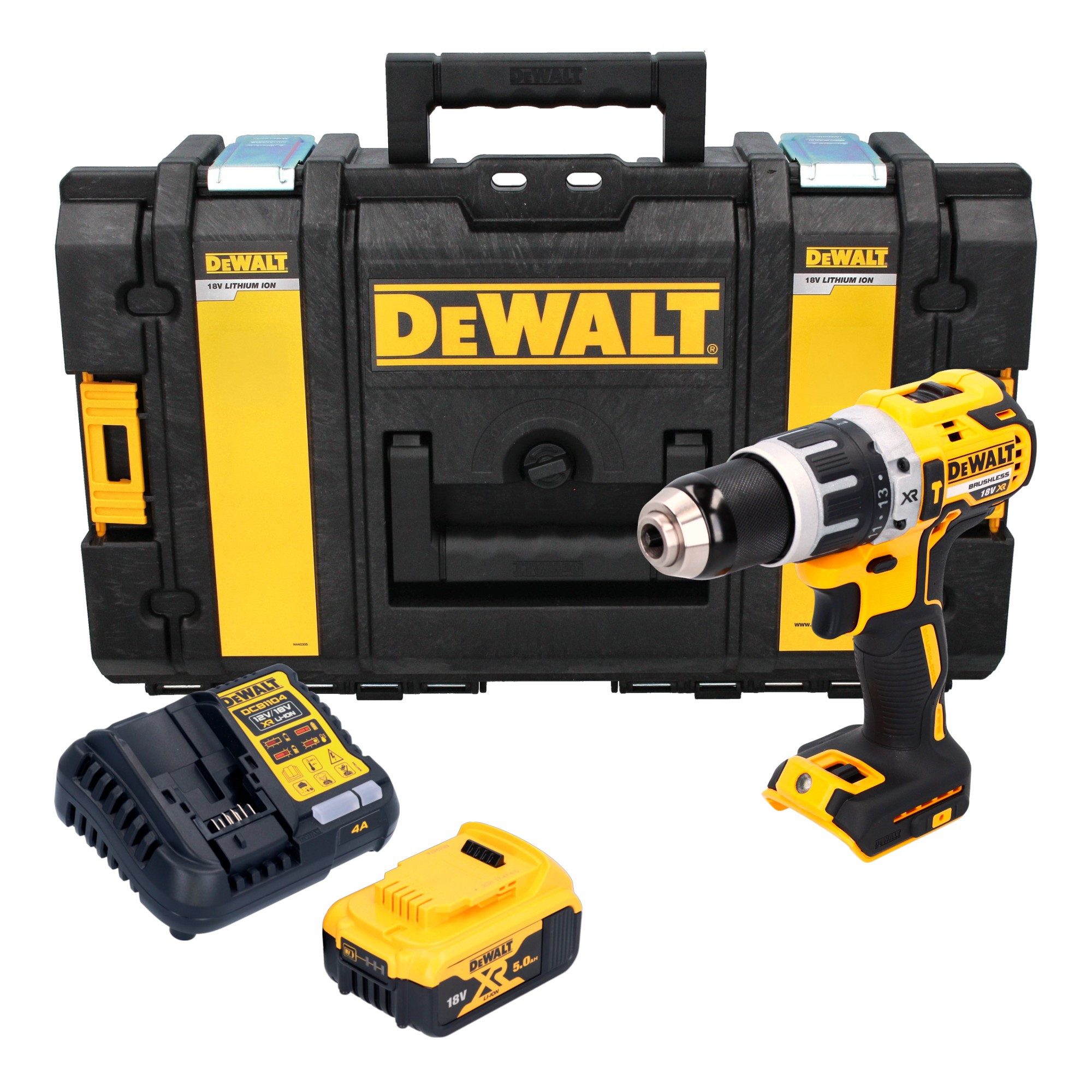 DeWalt Akku-Schlagbohrschrauber DCD 796 P1 18V 70Nm Brushless + 1x Akku 5,0 Ah + Ladegerät + Tough Box
