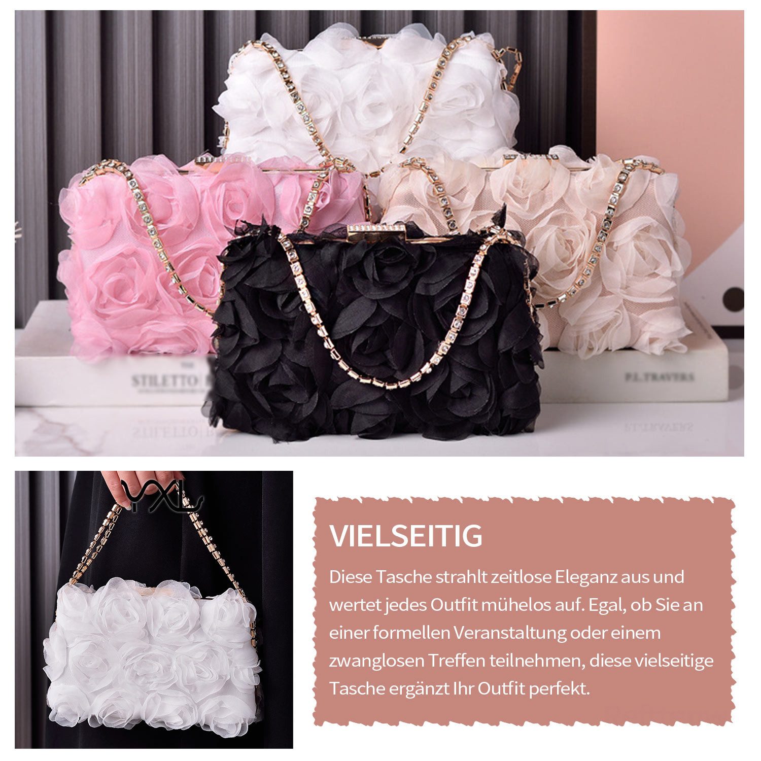 Refttenw Handtasche Abendtasche für Damen,Blumen Clutch günstig online kaufen