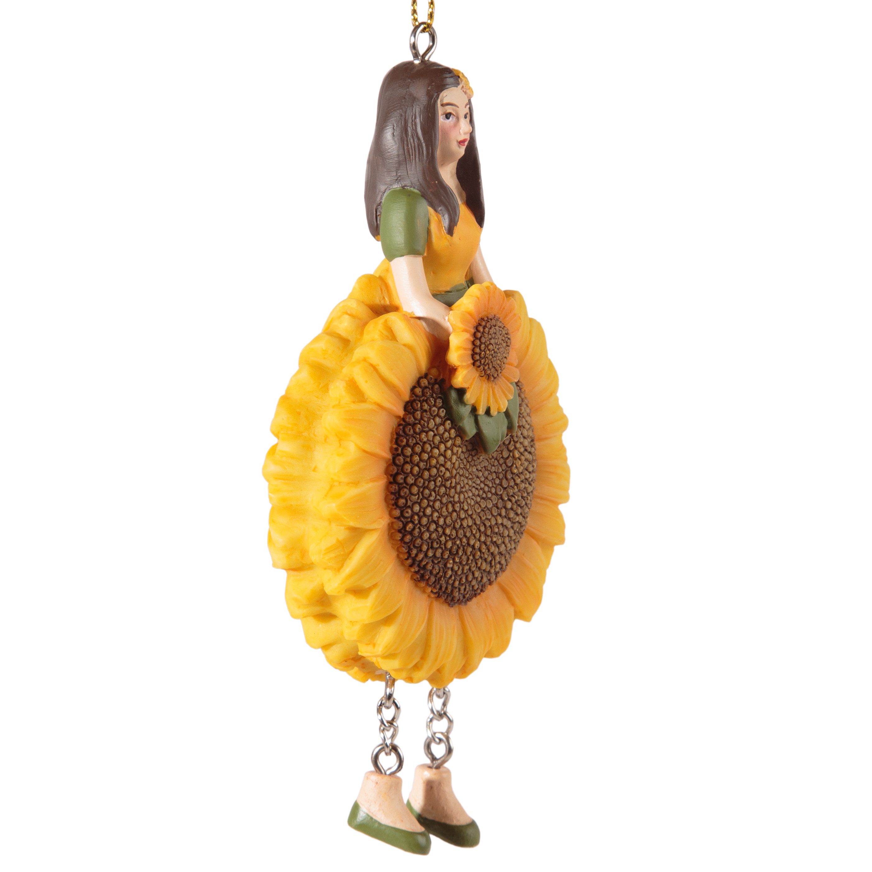 ROSEMARIE SCHULZ Heidelberg Engelfigur Blumenmädchen "Soleil" – Engelsfigur zum Aufhängen, handbemalt, Perfekt zu jedem Anlass - Geburtstag, Weihnachten!, Sammelfigur