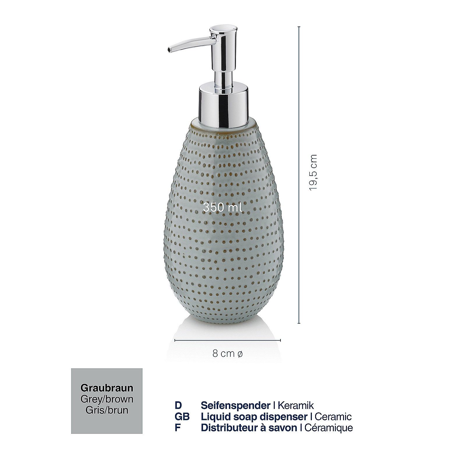 kela Zahnputzbecher Dots, gepunktete Oberfläche, 350 ml, pflegeleichte Keramik