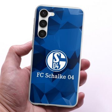DeinDesign Handyhülle Muster Schalke 04 Camo, Samsung Galaxy S23+ Silikon Hülle Bumper Case Handy Schutzhülle