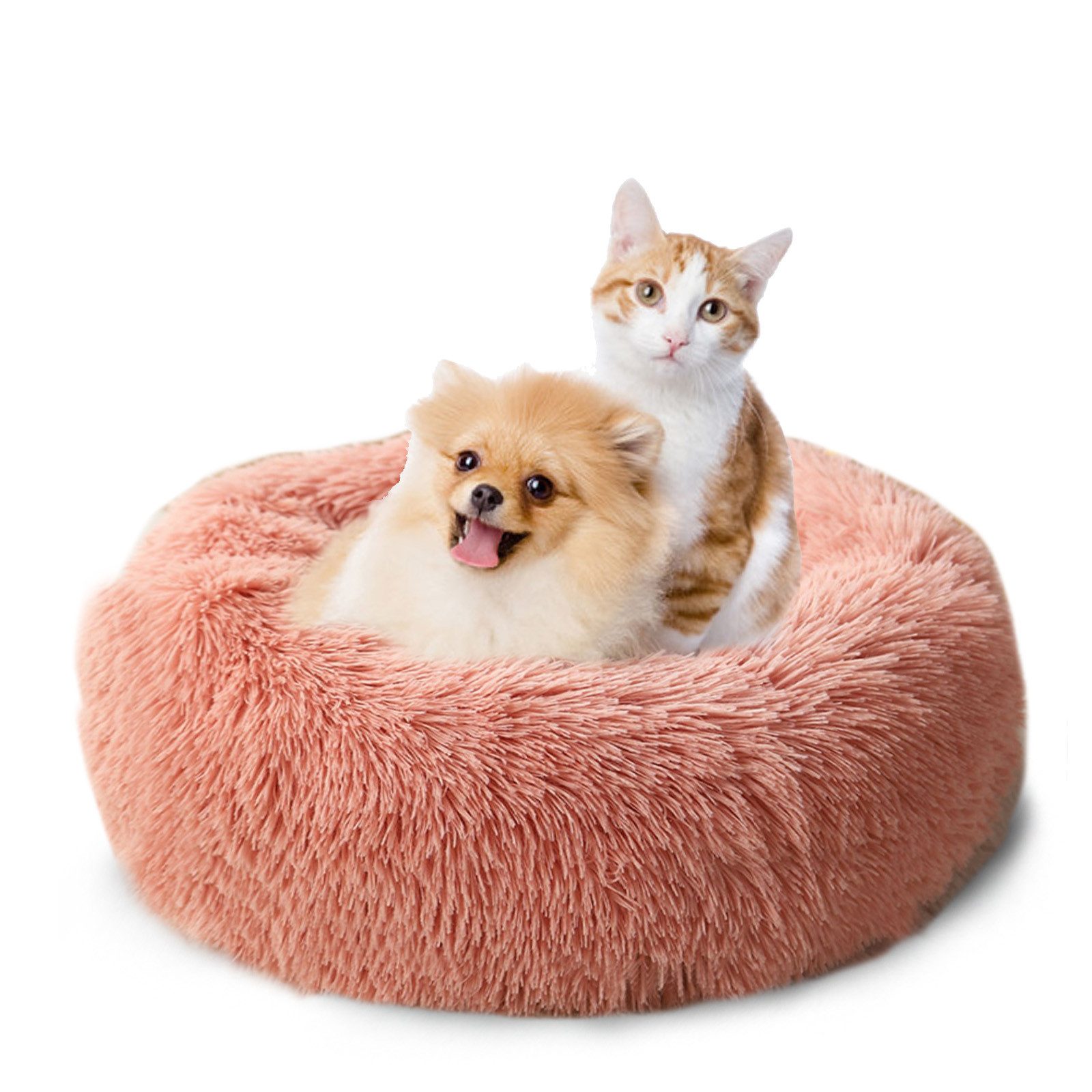 CALIYO Tierbett Tierbetten, Katzenbett waschbar Flauschiges Hundebett 50/60/70/100 cm, für Katzen und kleine Hunde, plüsch Katzenkissen rund