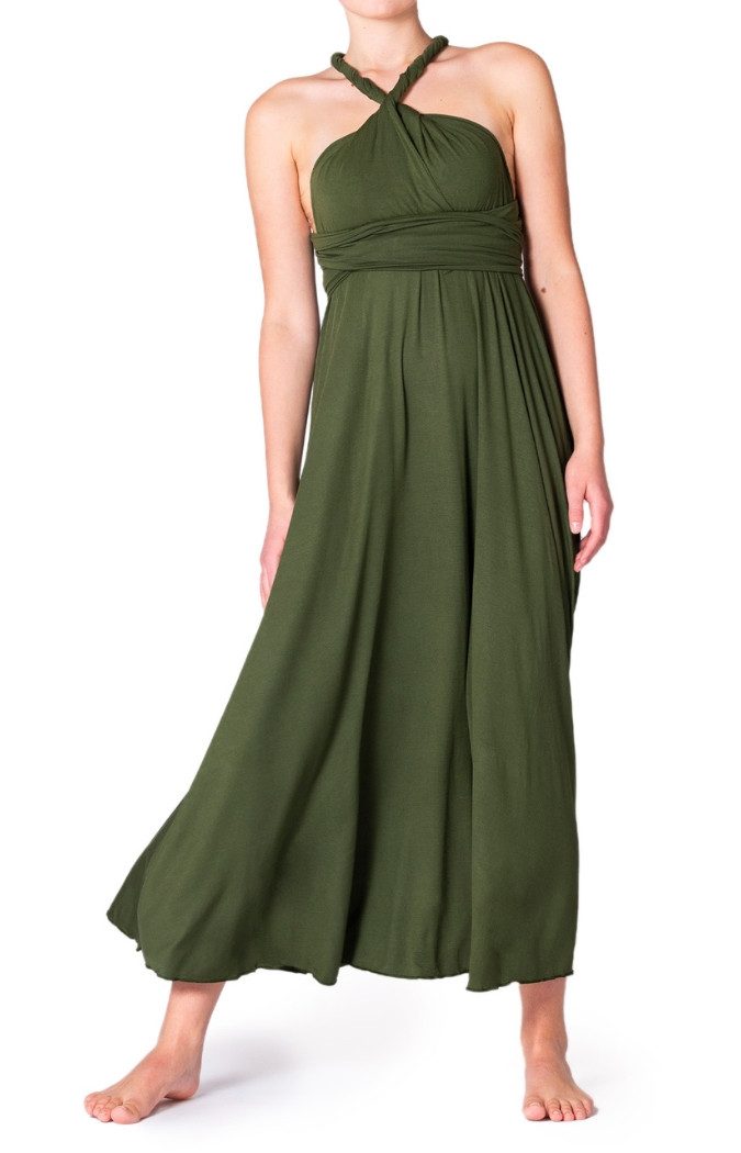PANASIAM Tunikakleid langes Maxikleid Infinity Dress mit V-Ausschnitt Abendkleid Ballkleid Neckholder Sommerkleid Damen Kleid mit hoher Taille Brautjungfer Kleid