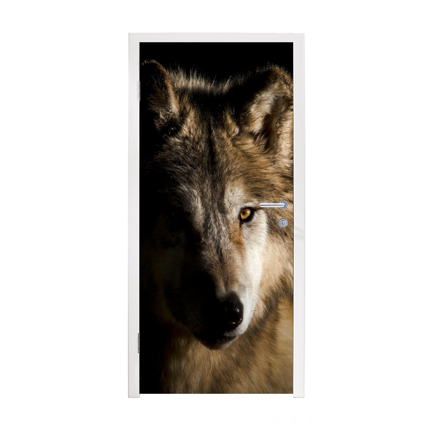 MuchoWow Türtapete Polarwolf, Matt, bedruckt, (1 St), Fototapete für Tür, Türaufkleber, 75x205 cm
