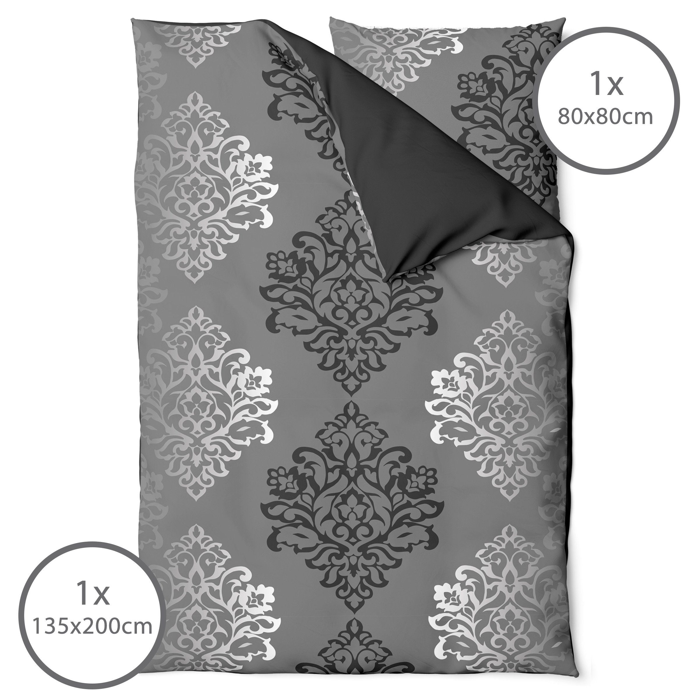 LINKHOFF Wendebettwäsche Biber Bettwäsche 135x200 Grau günstig online kaufen