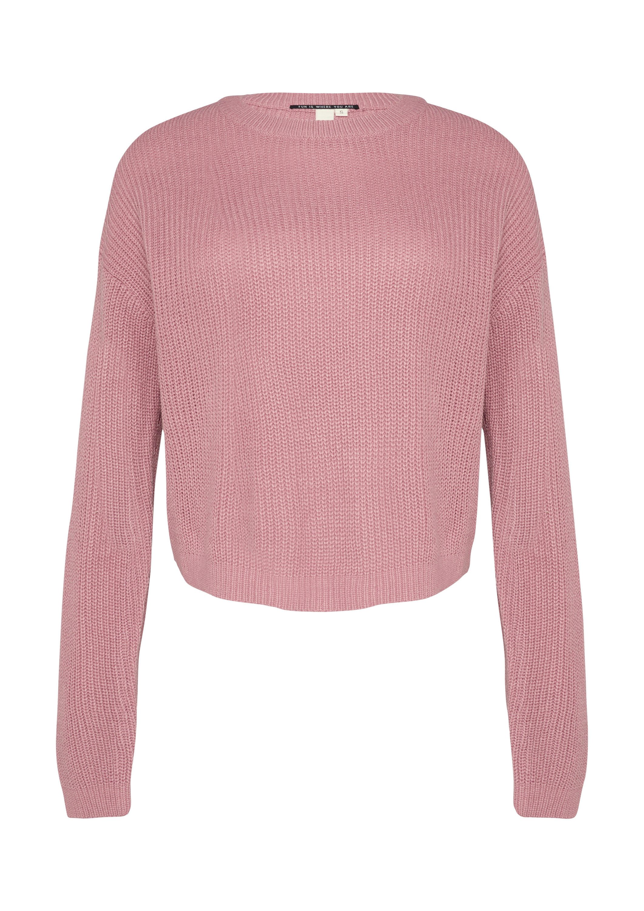 QS Longpullover Strickpullover Verkürzter Pullover mit Raglanärmeln günstig online kaufen