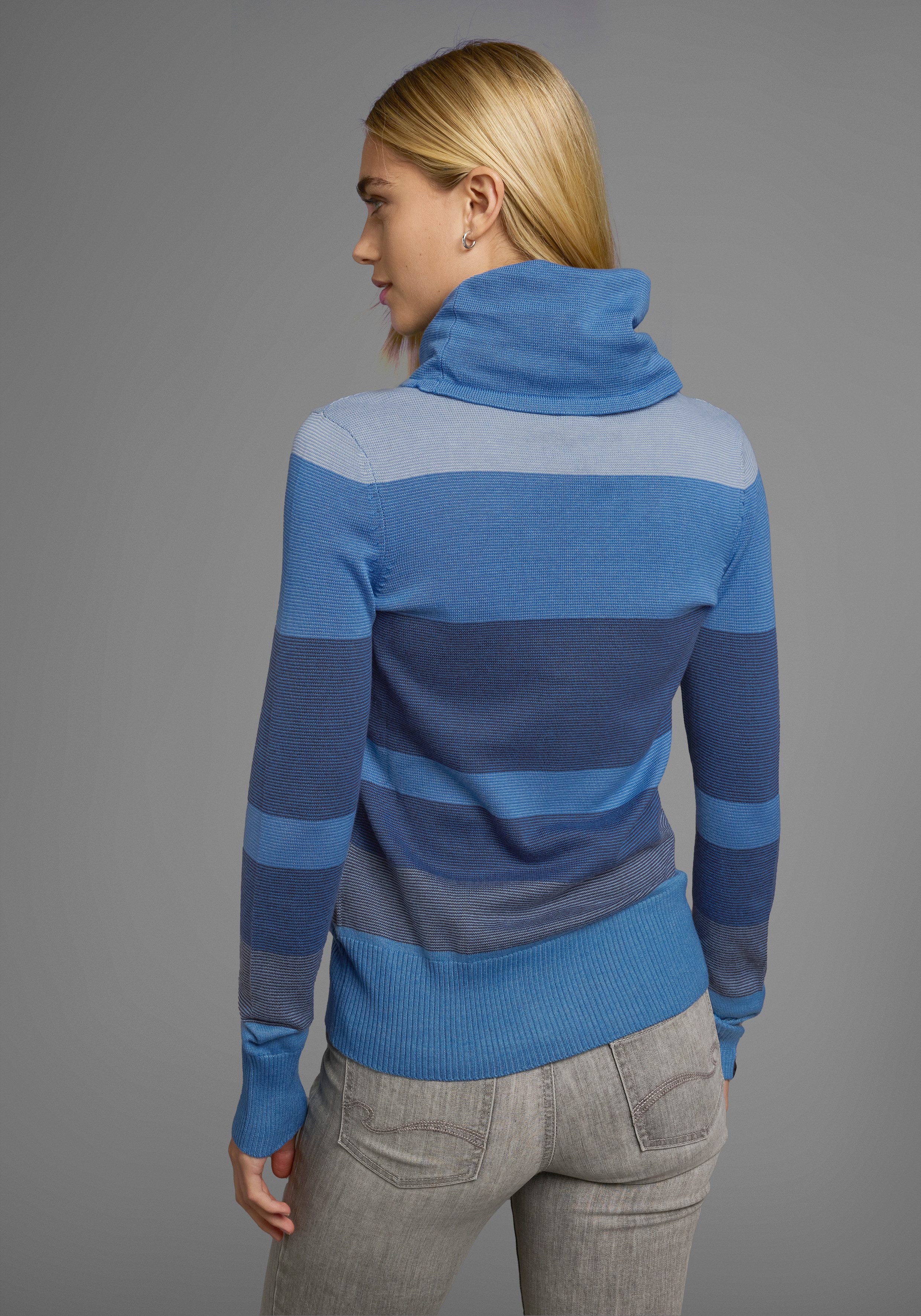 KangaROOS Rollkragenpullover gestreift mit hohem Stehkragen
