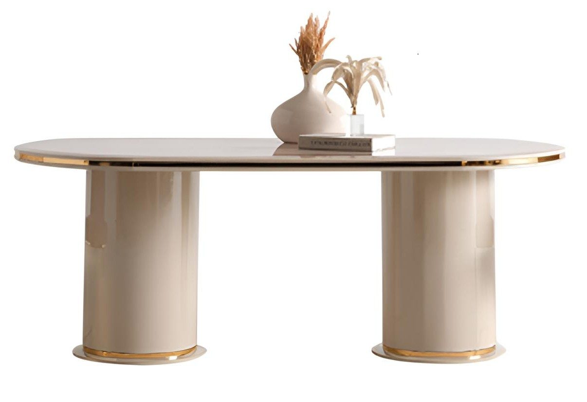 Xlmoebel Esstisch Eleganter Esstisch mit goldenen Akzenten im modernen Design, Made in Europa
