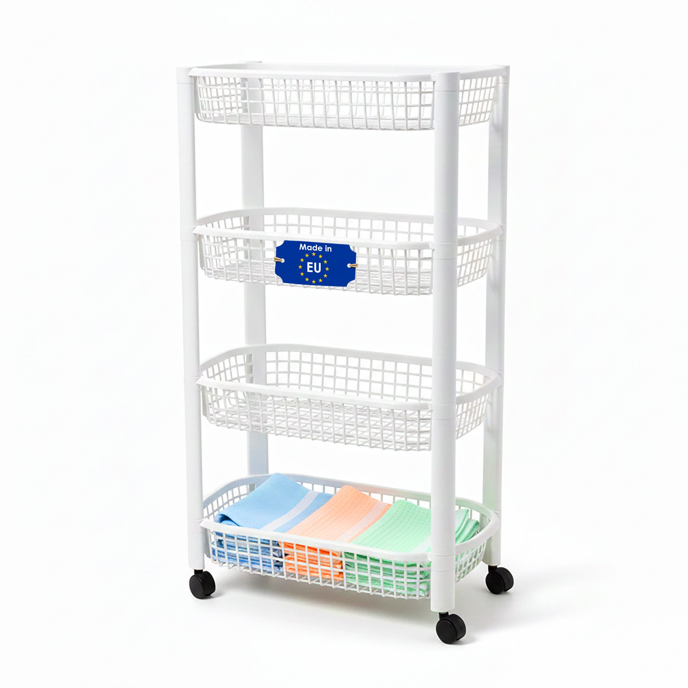 Spetebo Küchenwagen auf Rollen mit 4 Körben 79 x 46 cm, (Anzahl, 1 St., Stück), Hochwertige Qualität Made in EU