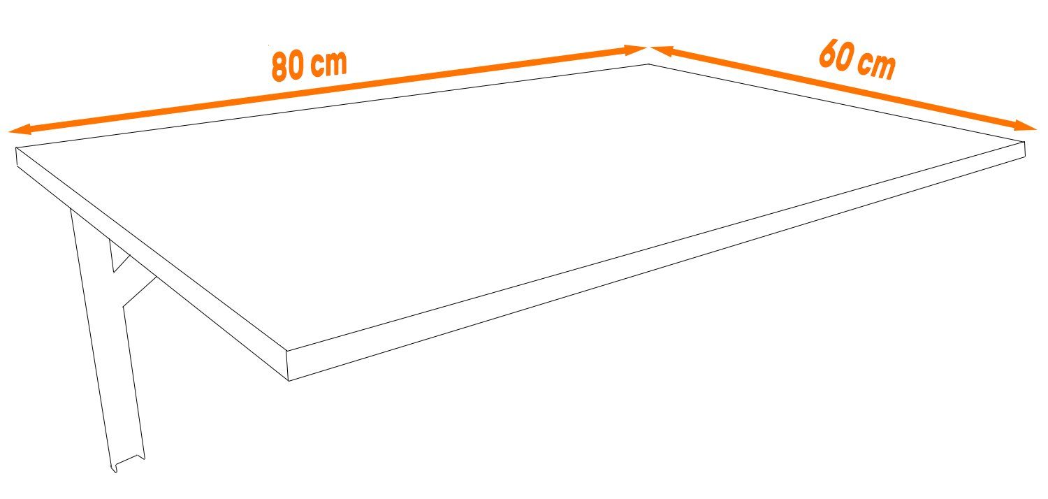 AKKE Klapptisch, Wandklapptisch Wandtisch 2mm Artisan PVC Eiche Hängetisch Schreibtisch Küchentisch