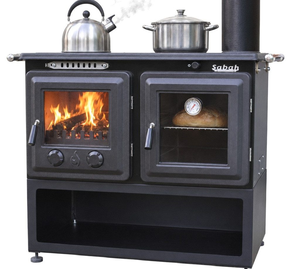 SABAH Festbrennstoffherd EEK A - Dauerbrandherd Holzherd S108 - 10,3 kW, 10,30 kW