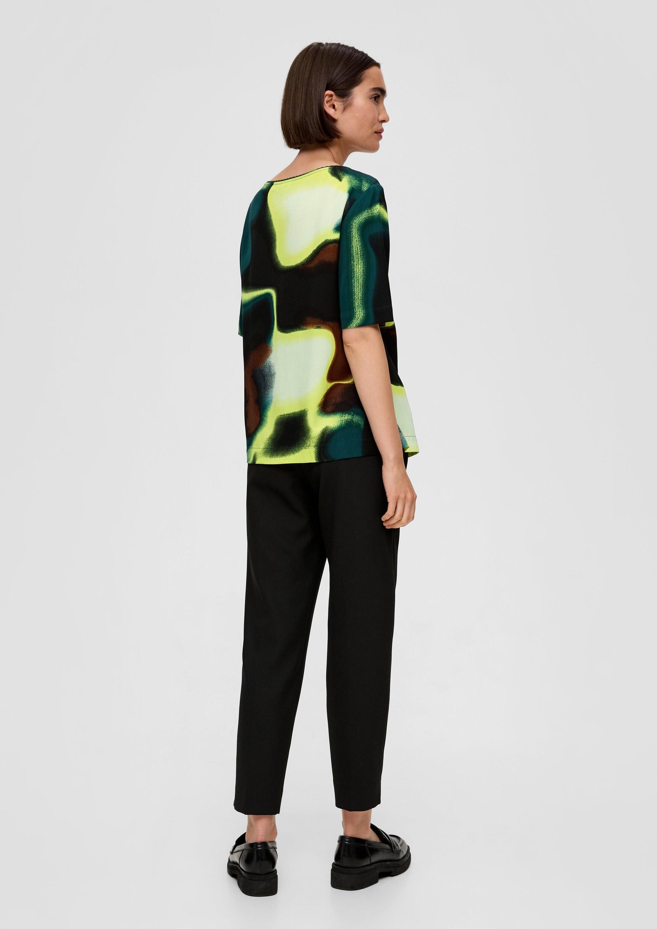 s.Oliver Kurzarmbluse Bluse Twillbluse aus Viskose