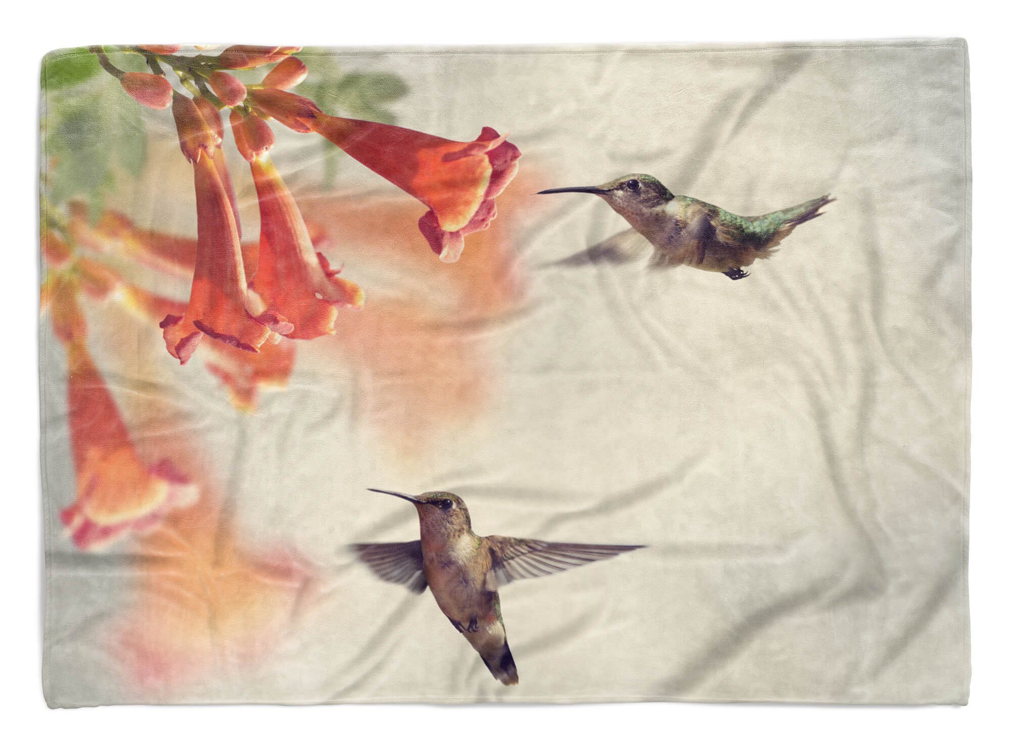 Strandhandtuch N, (1-St), Sinus Handtücher Kuscheldecke Handtuch Tiermotiv mit Saunatuch Art Handtuch Kolibris Baumwolle-Polyester-Mix sammeln
