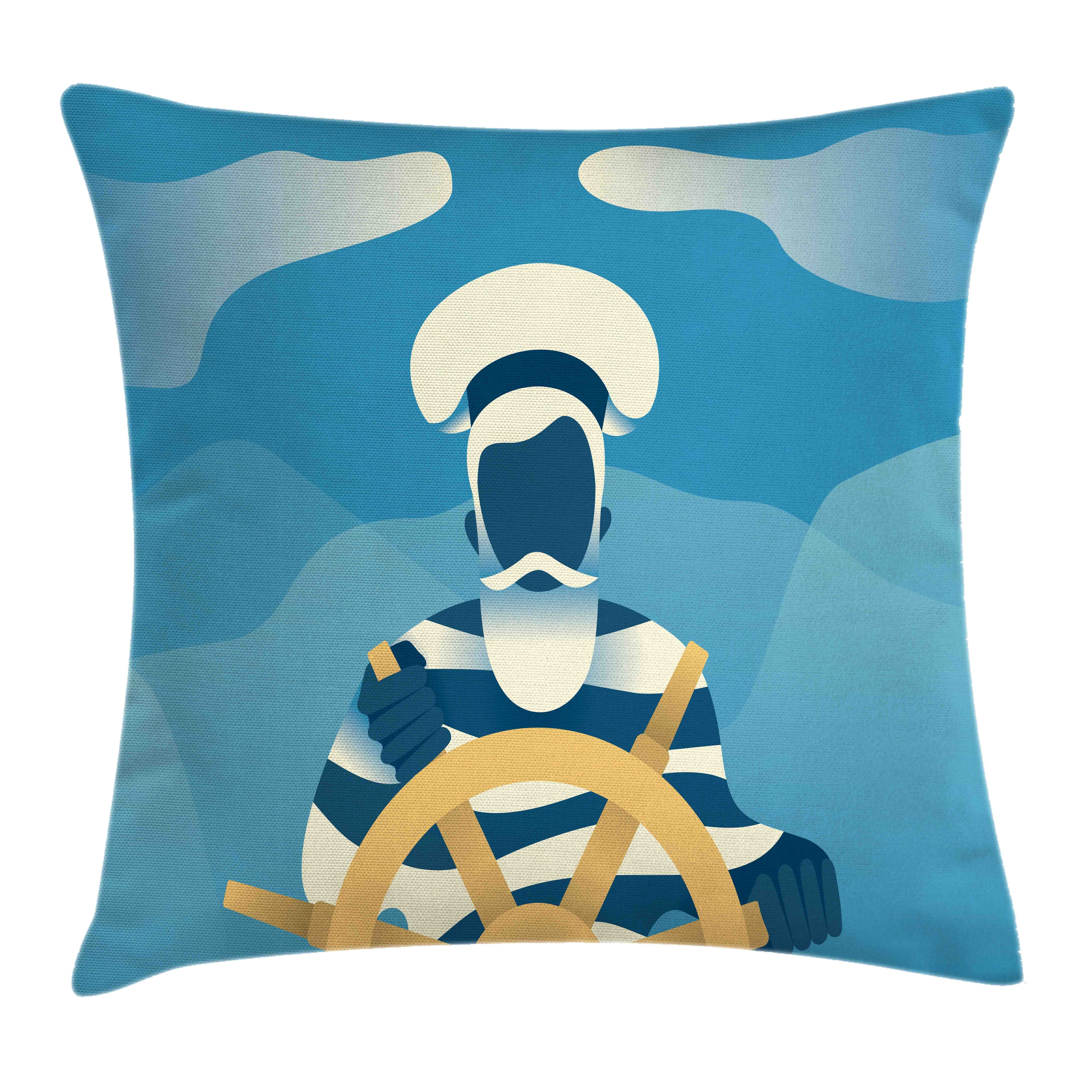 Seemann Beidseitiger Druck, Farben mit Ozean mit Waschbar Kissenhülle Klaren blau (1 Abakuhaus Stück), Reißverschluss Kissenbezüge im Farbfesten Wasser