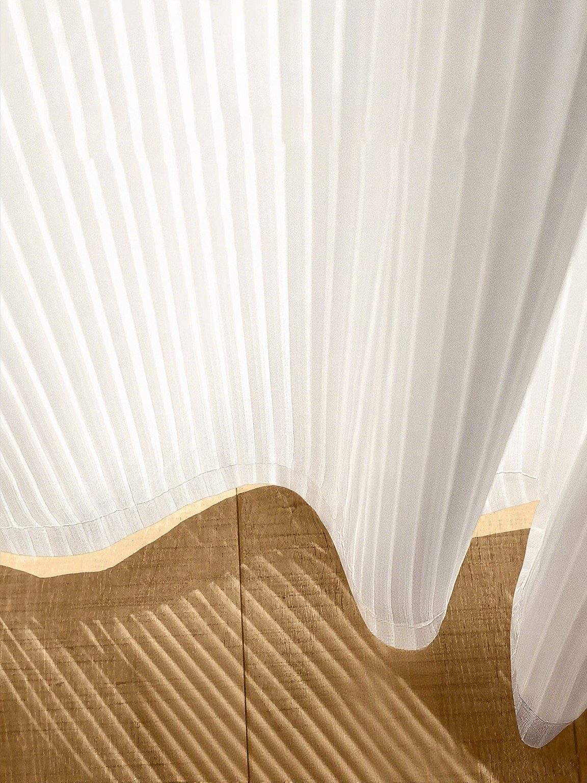 Simloveve Gardine Gestreiftes Muster Vorhänge Weiß Ösenvorhang 2er-Set (2 S günstig online kaufen