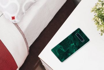 MuchoWow Handyhülle Marmor - Limone - Grün - Strukturiert - Marmoroptik, Phone Case, Handyhülle Samsung Galaxy S10+, Silikon, Schutzhülle