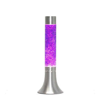 Licht-Erlebnisse Lavalampe YVONNE, Tischlampe Retro Stimmungslicht 38 cm hoch Lila Glitter Tischleuchte