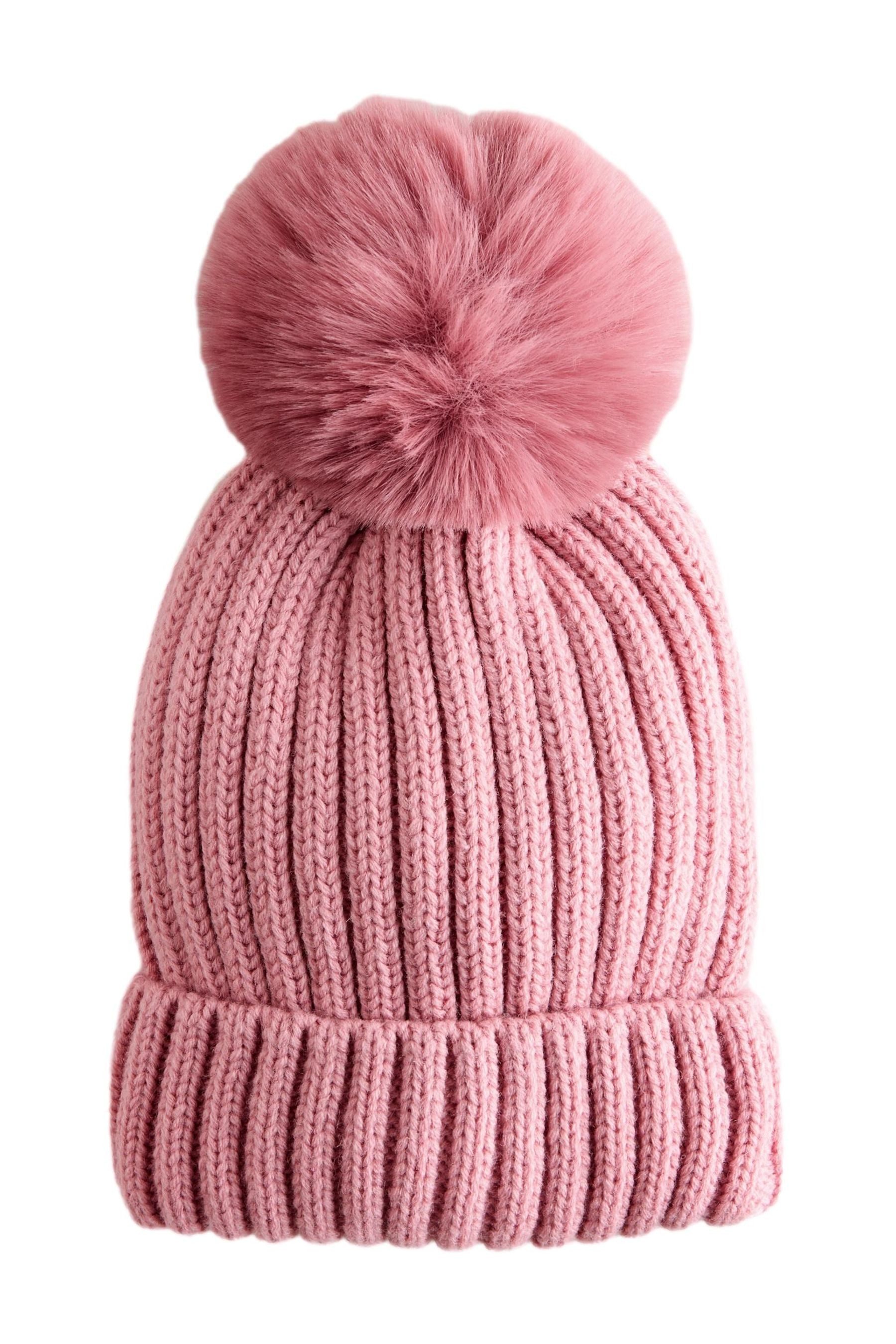 Next Beanie Gerippte Bommelmütze (1-St)