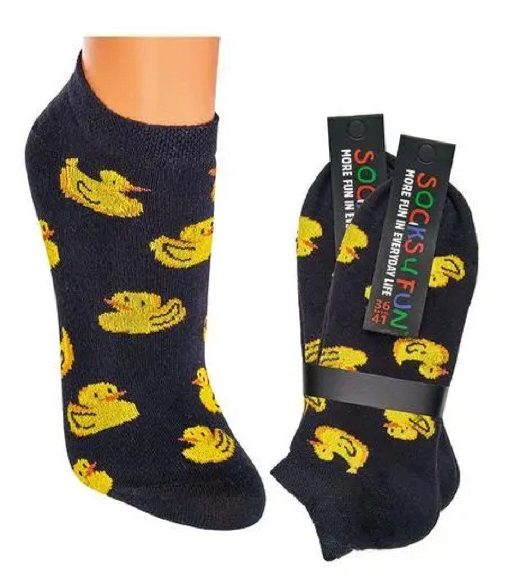 Socks 4 Fun Freizeitsocken Sneaker Enten Socks 4 Fun (2-er Bündel, 2-Paar, 2 Paar) lustiges Design