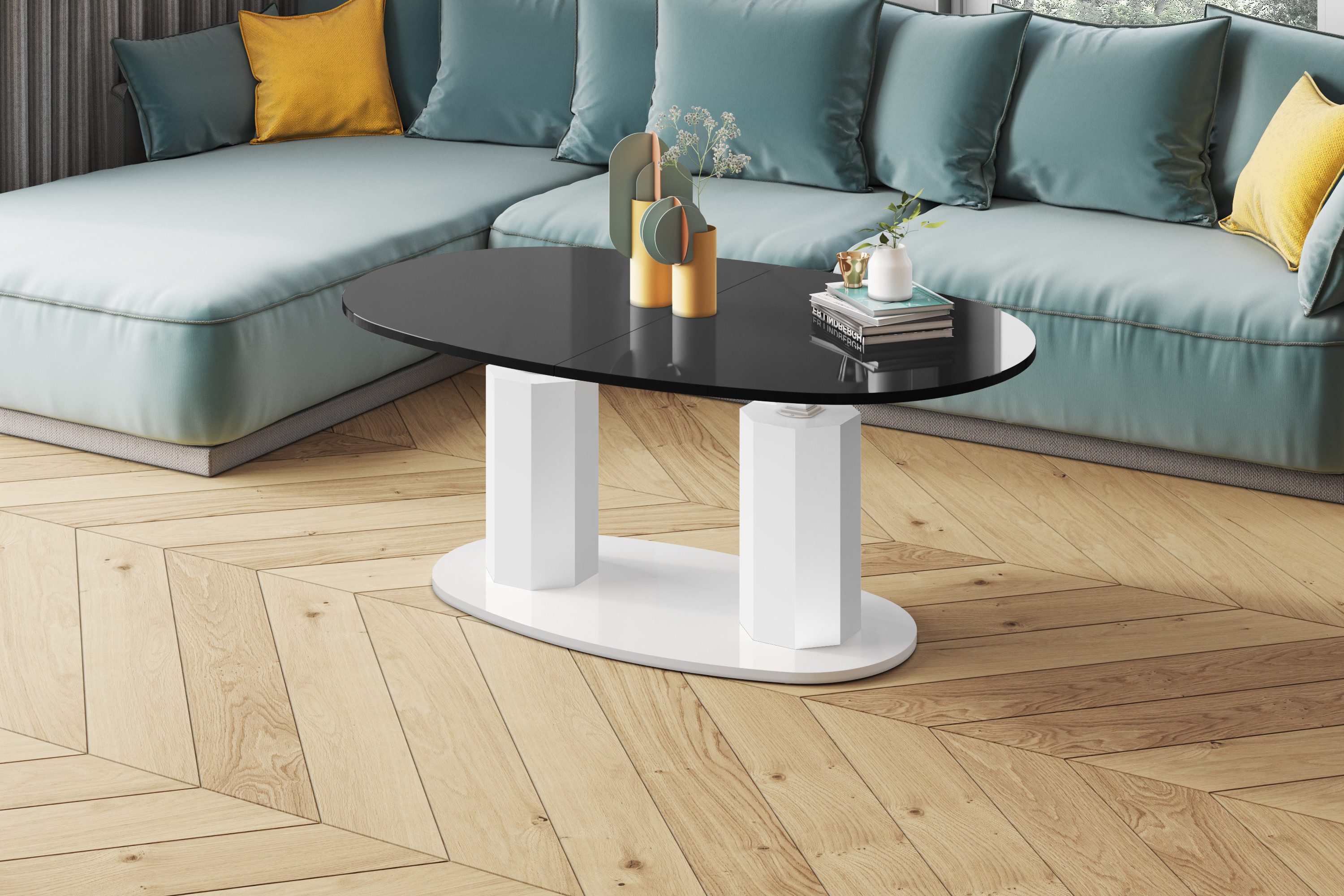 designimpex Couchtisch Design HBL-111 stufenlos höhenverstellbar günstig online kaufen
