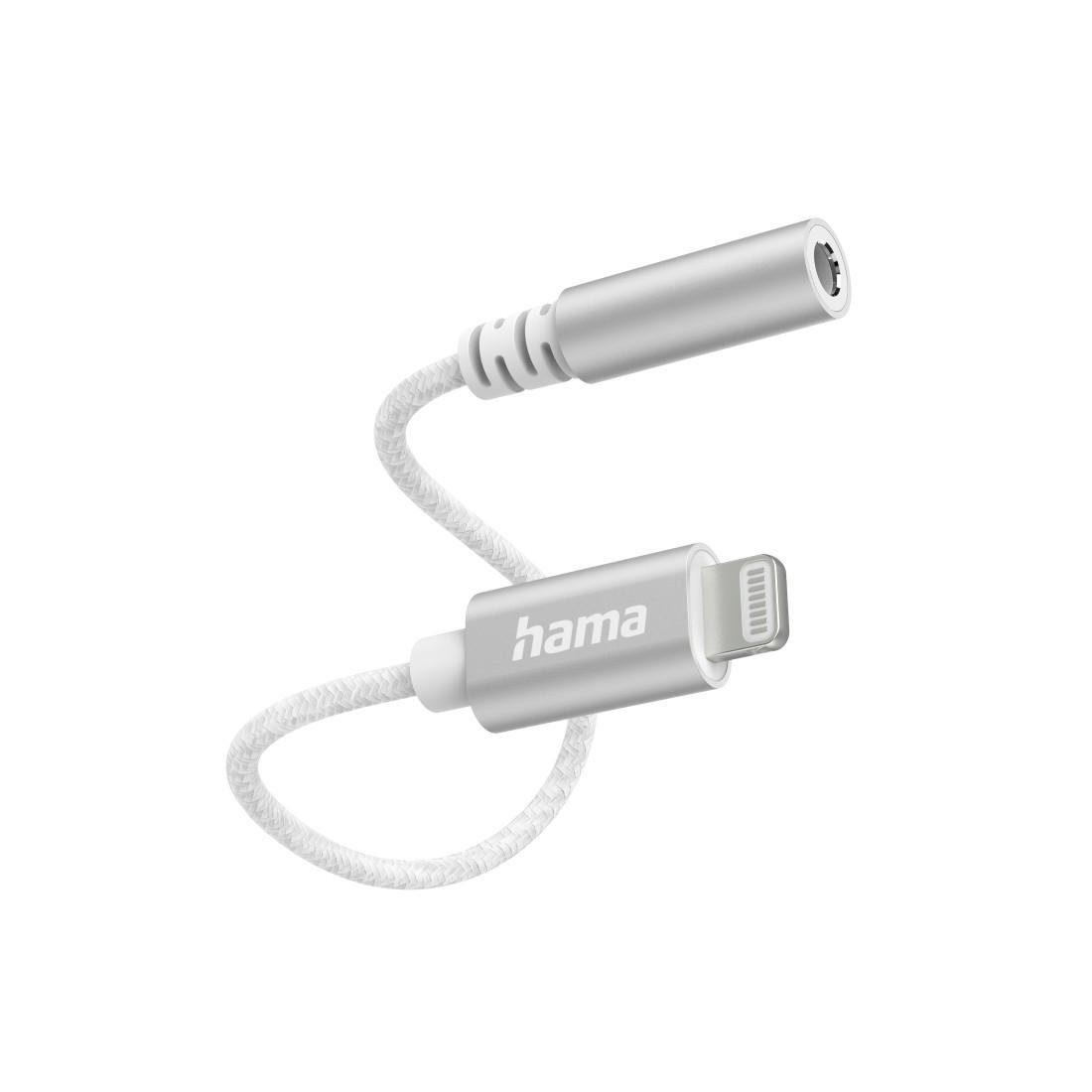 Hama Aux Adapter Lightning, 3, mm Klinke Buchse, Weiß AudioAdapter