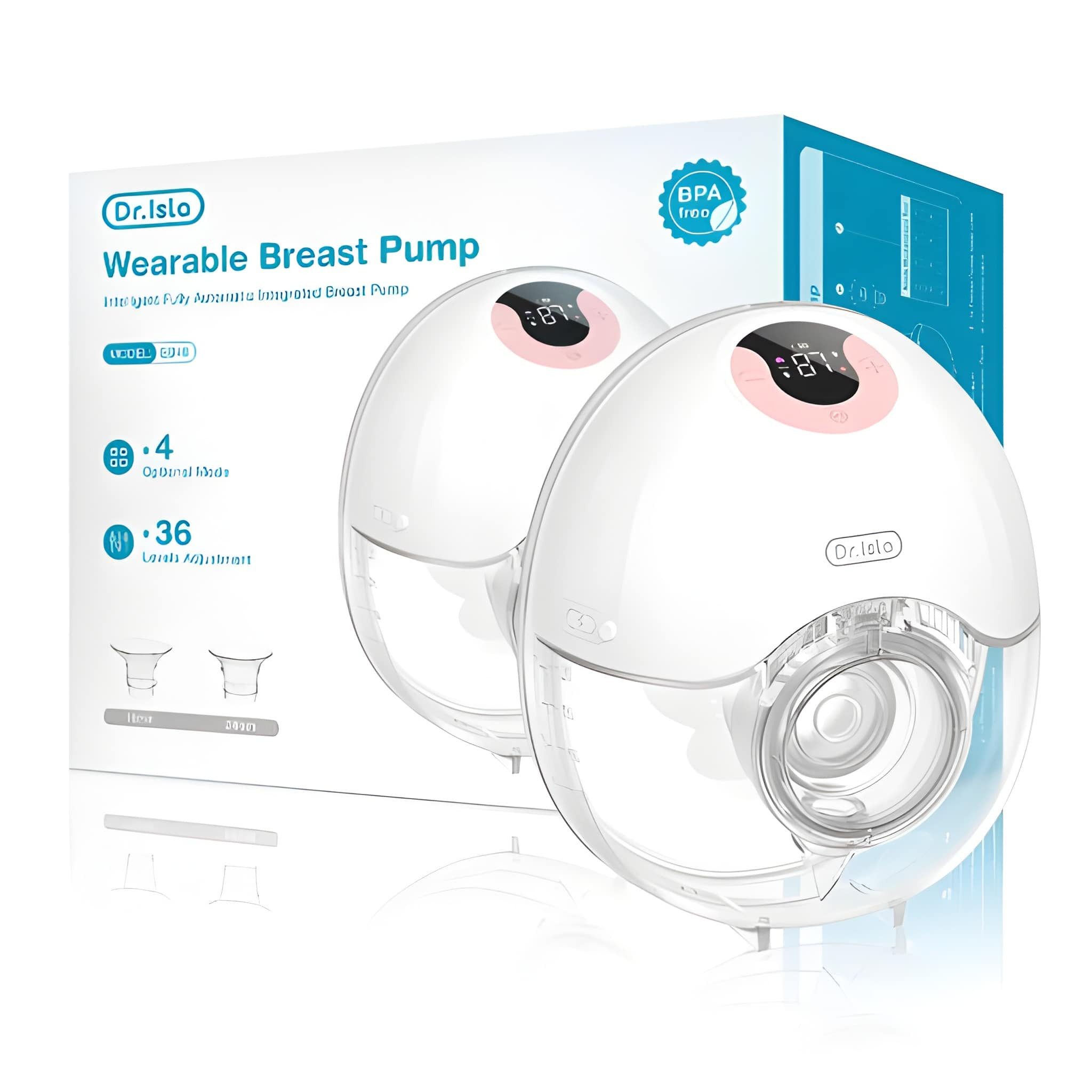 Athlix Elektrische Milchpumpe Milchpumpe Elektrisch Tragbar Freihändig, Brustpumpe Milch, 4 Modi, 36 Stufen, mit LED-Anzeige