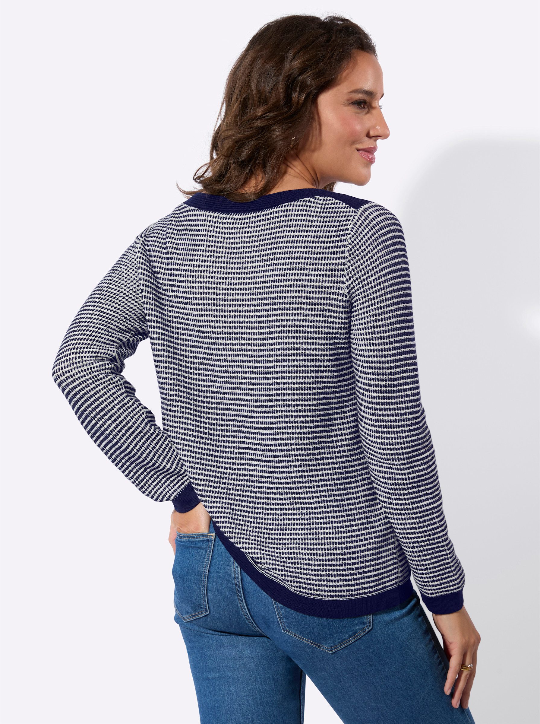 Witt Strickpullover Langarm-Pullover Langarm Materialmix