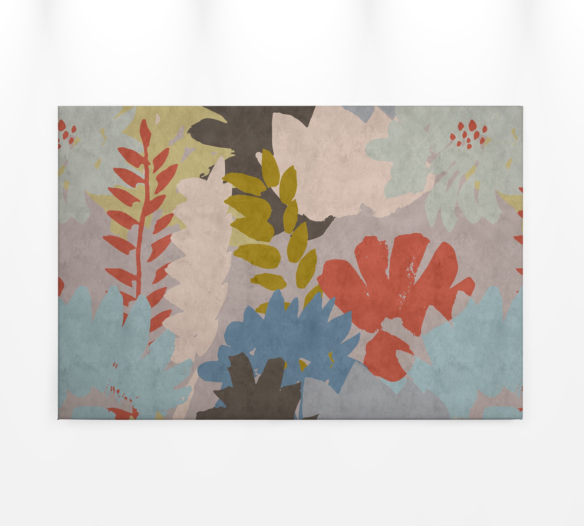 living walls Leinwandbild Leinwandbild Blatt, blau, 90x60 cm DD120485