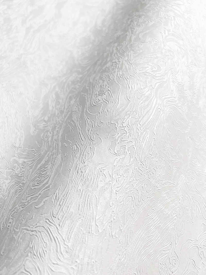 Newroom Vliestapete, Weiß Tapete Modern Muster - Mustertapete Glamour Creme Natur 3D Optik Uni Struktur Motiv für Schlafzimmer Wohnzimmer Küche