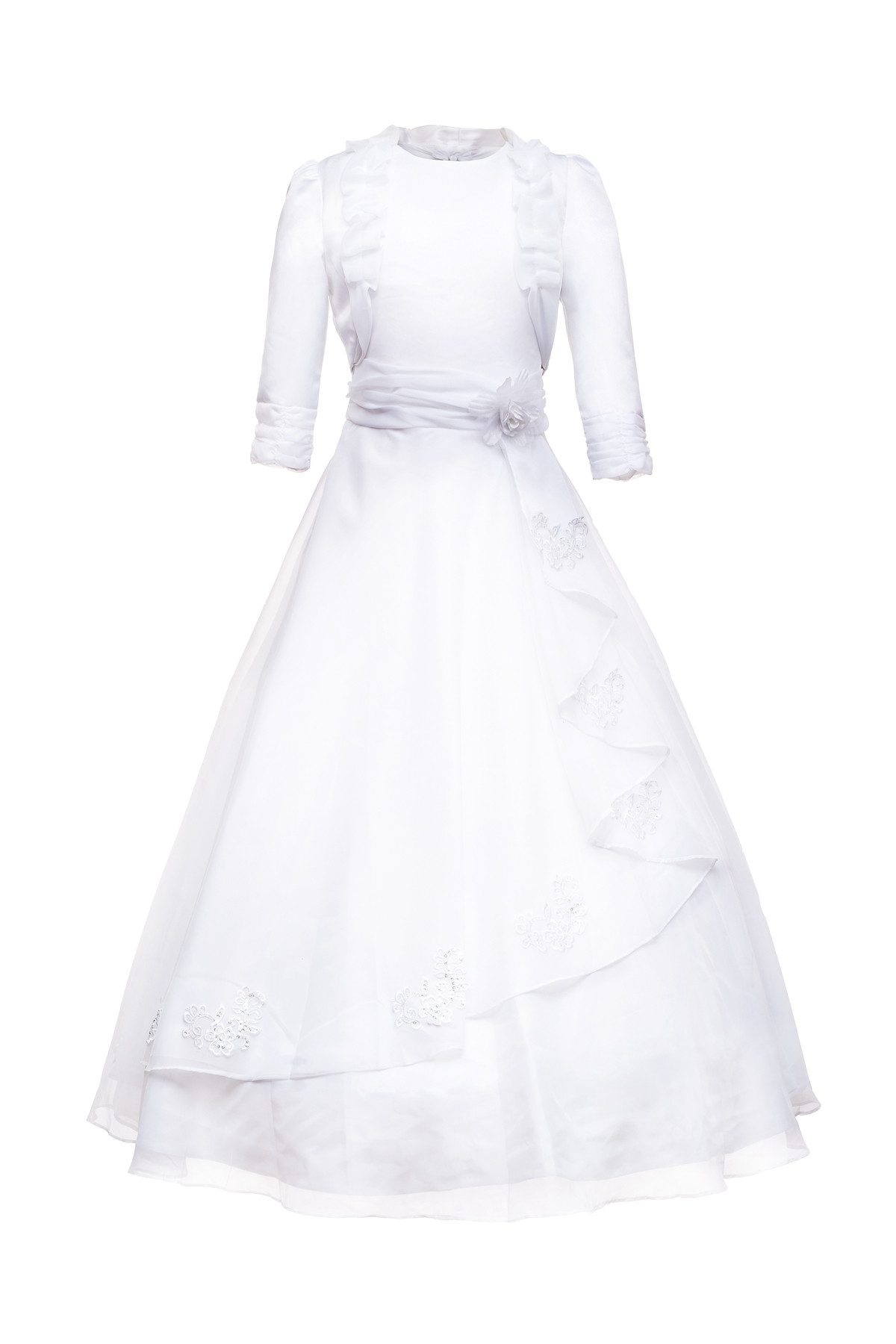 Satinkleid Kirschblüte - Kommunionkleid MIT Jacke, ÜBERGRÖSSEN FÜR Starke MÄDCHEN