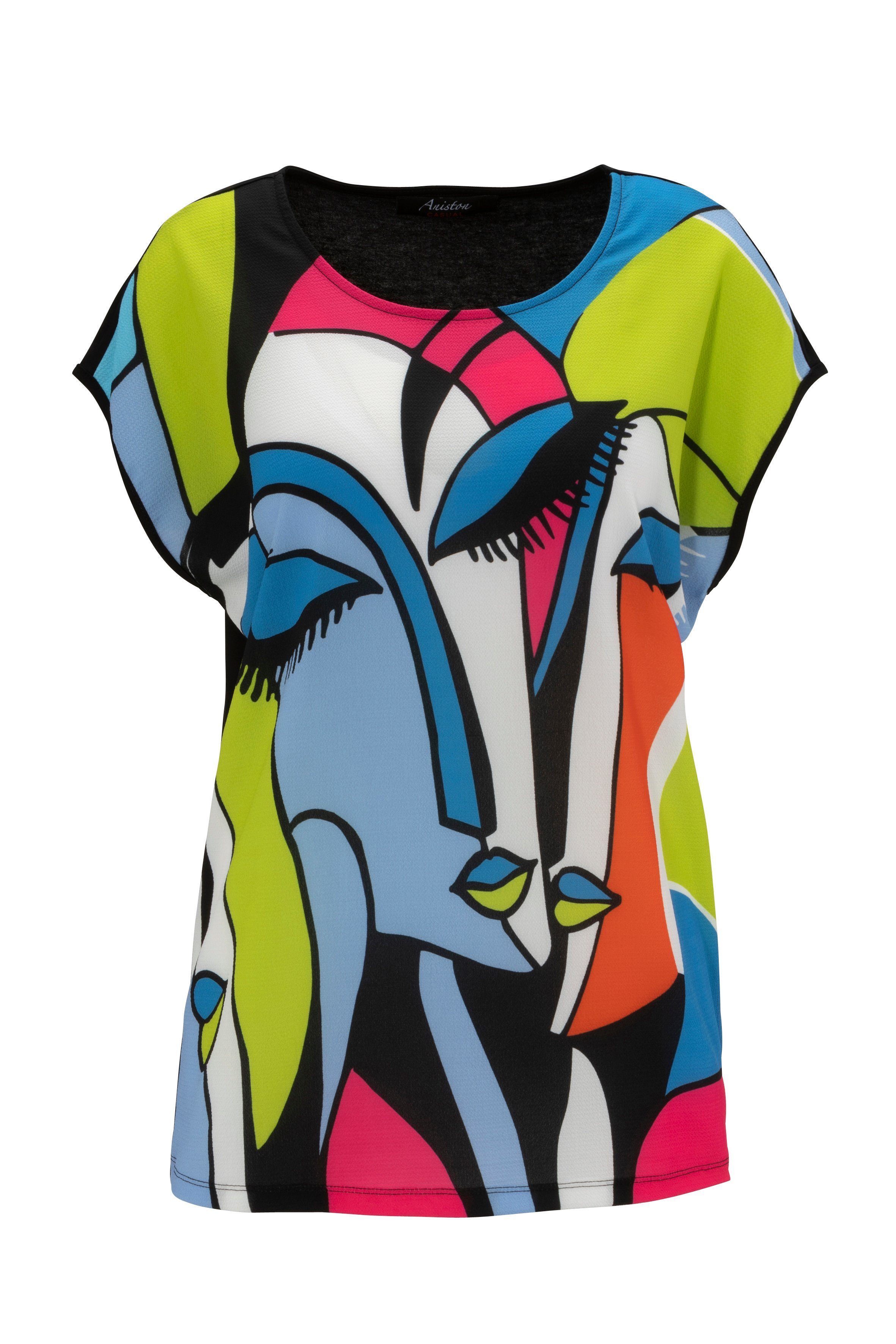 Aniston CASUAL shirt blouse with artistic face print