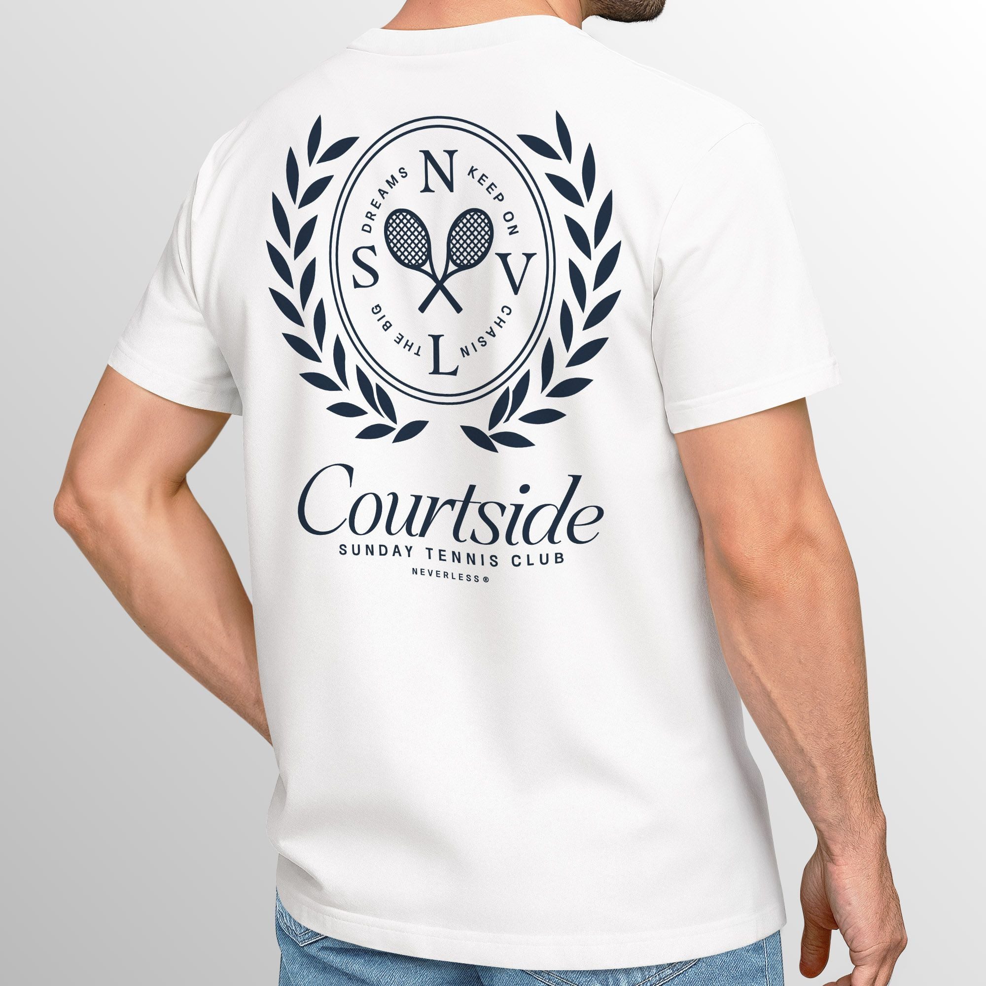 Neverless Print-Shirt Herren T-Shirt Backprint Tennis Club Aufdruck Grafikshirt Sport mit Print