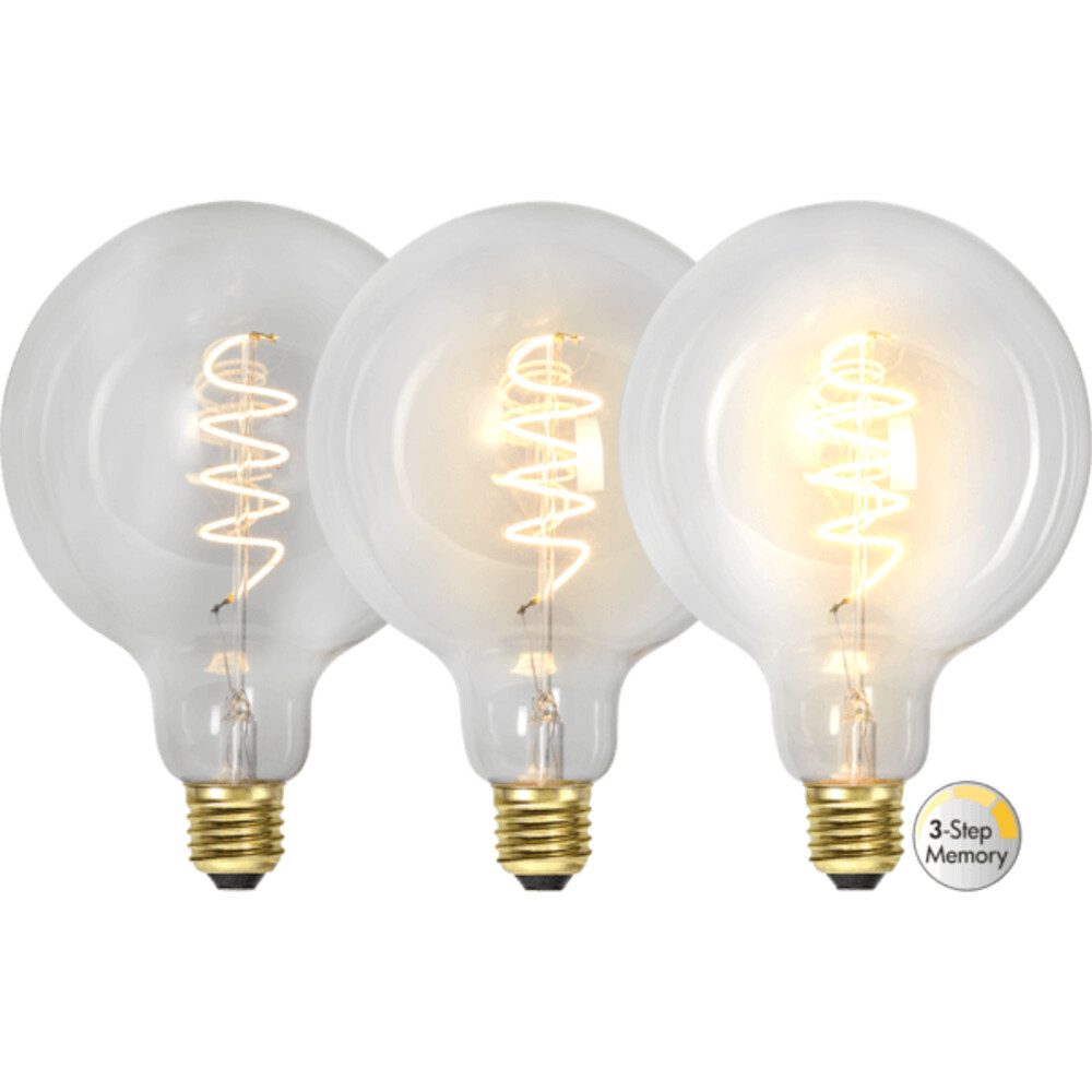 STAR TRADING LED-Leuchtmittel "Spiral Filament" E27, 4W, 2100K, 270lm, Kugel, warmweiß, Ra: 80, E27, warmweiß